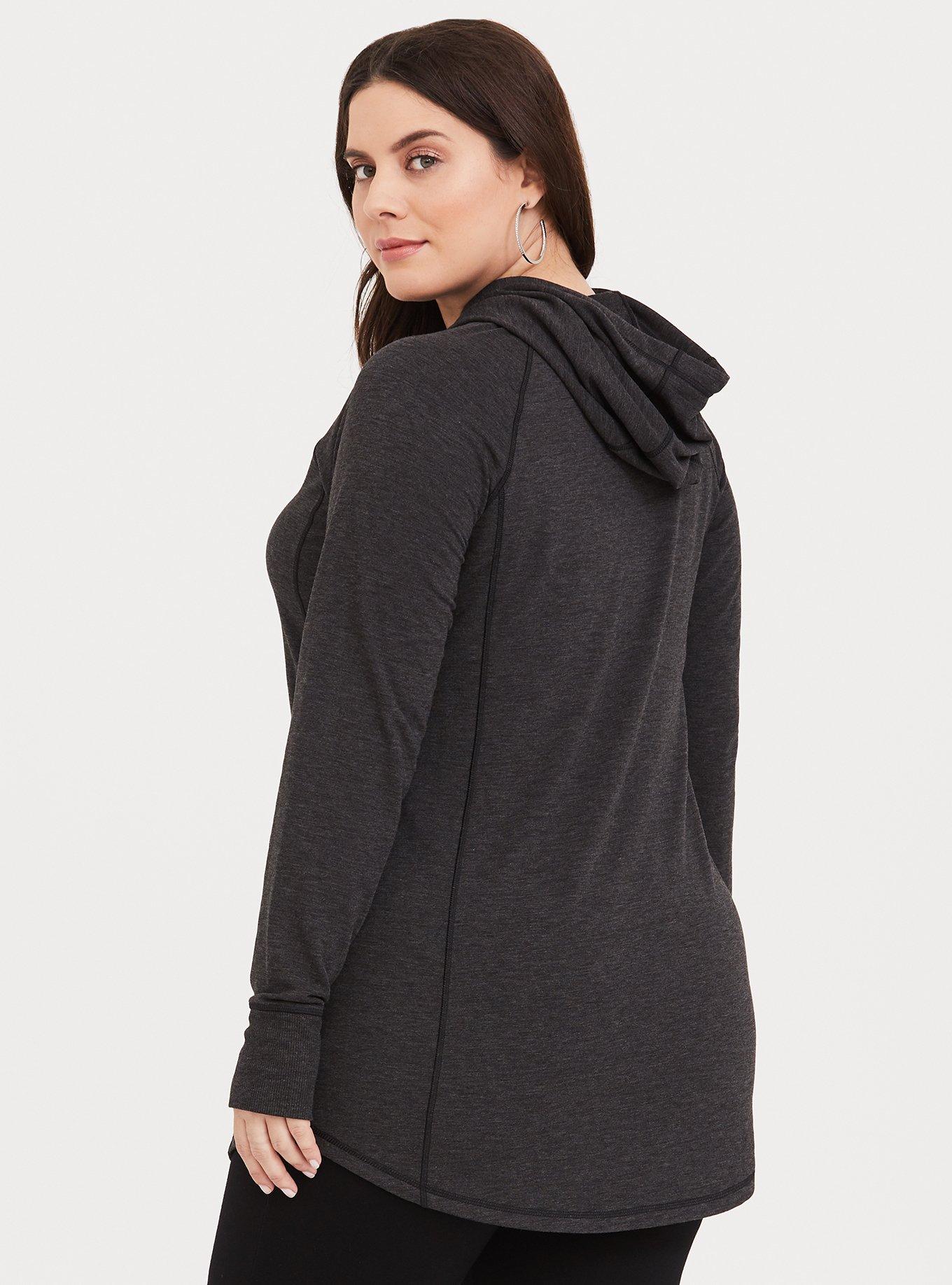 Plus Size French Terry and Multicolored Cut & Sew Fabric Pullover Sweater with Raw Hem main image 0
