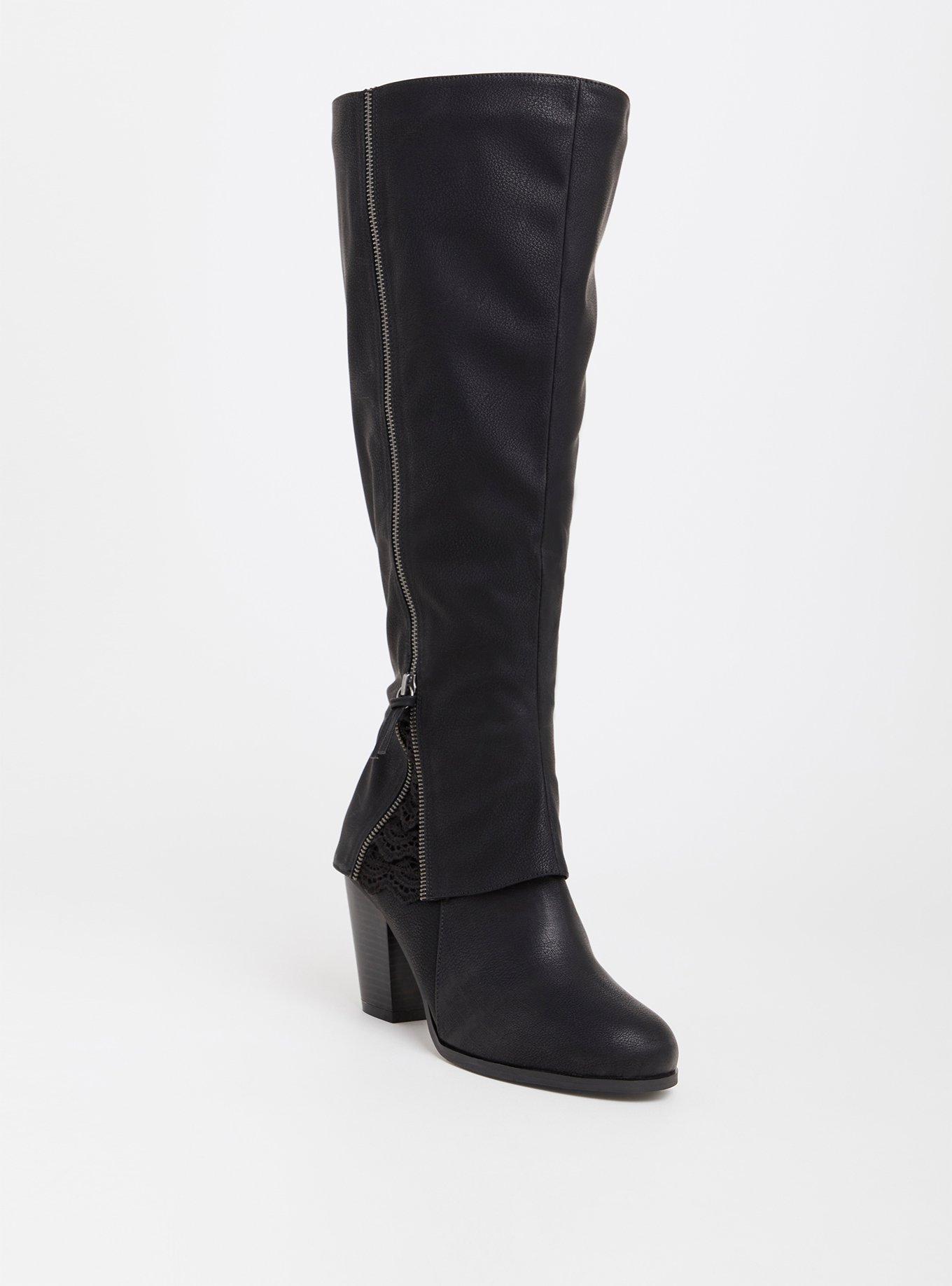 Crochet Detail Knee Boot (WW), , hi-res