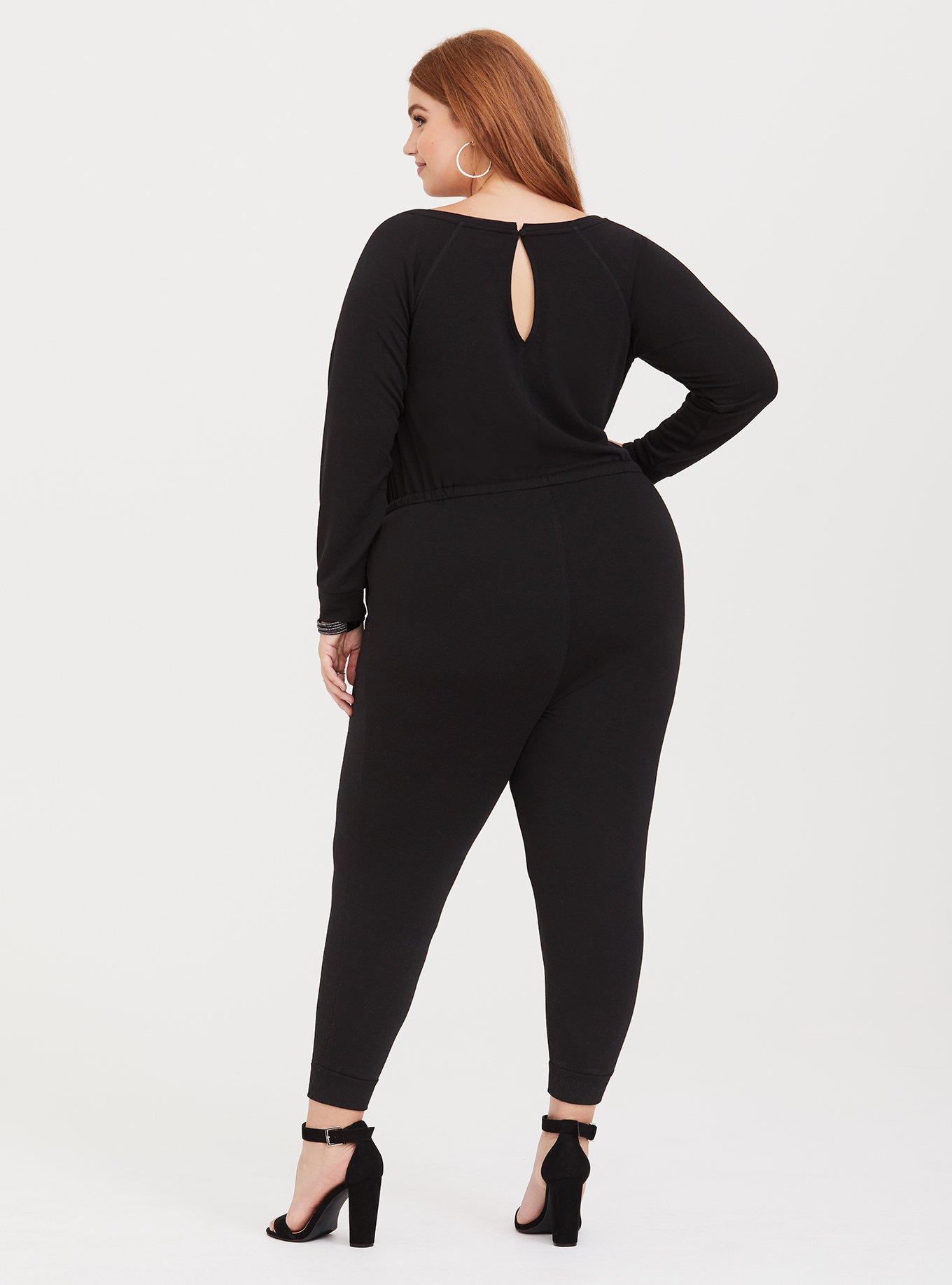 Long sleeve jumpsuit plus size best sale