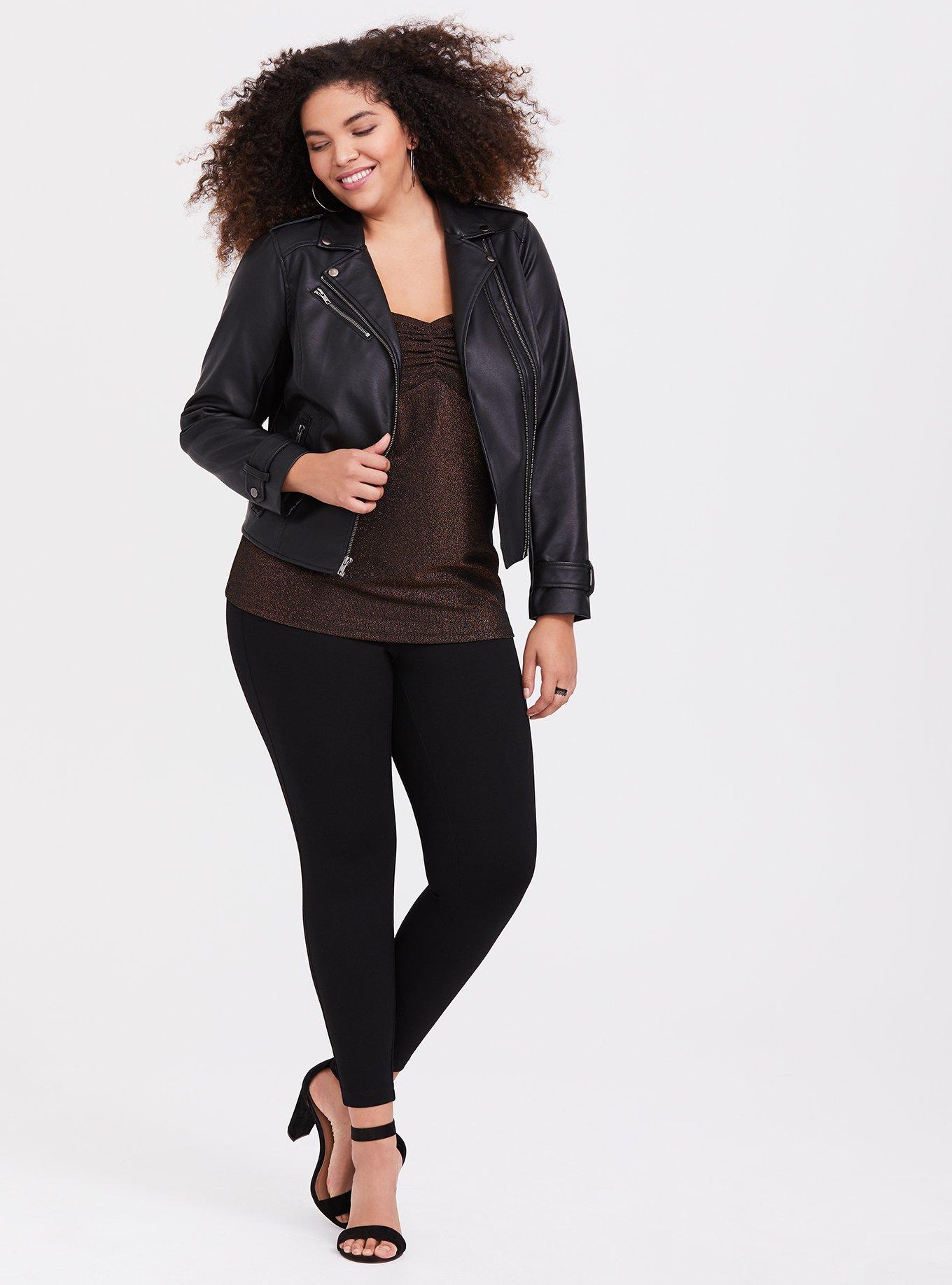 Plus Size Metallic Knit Ruched Tube Top, DEEP BLACK, alternate