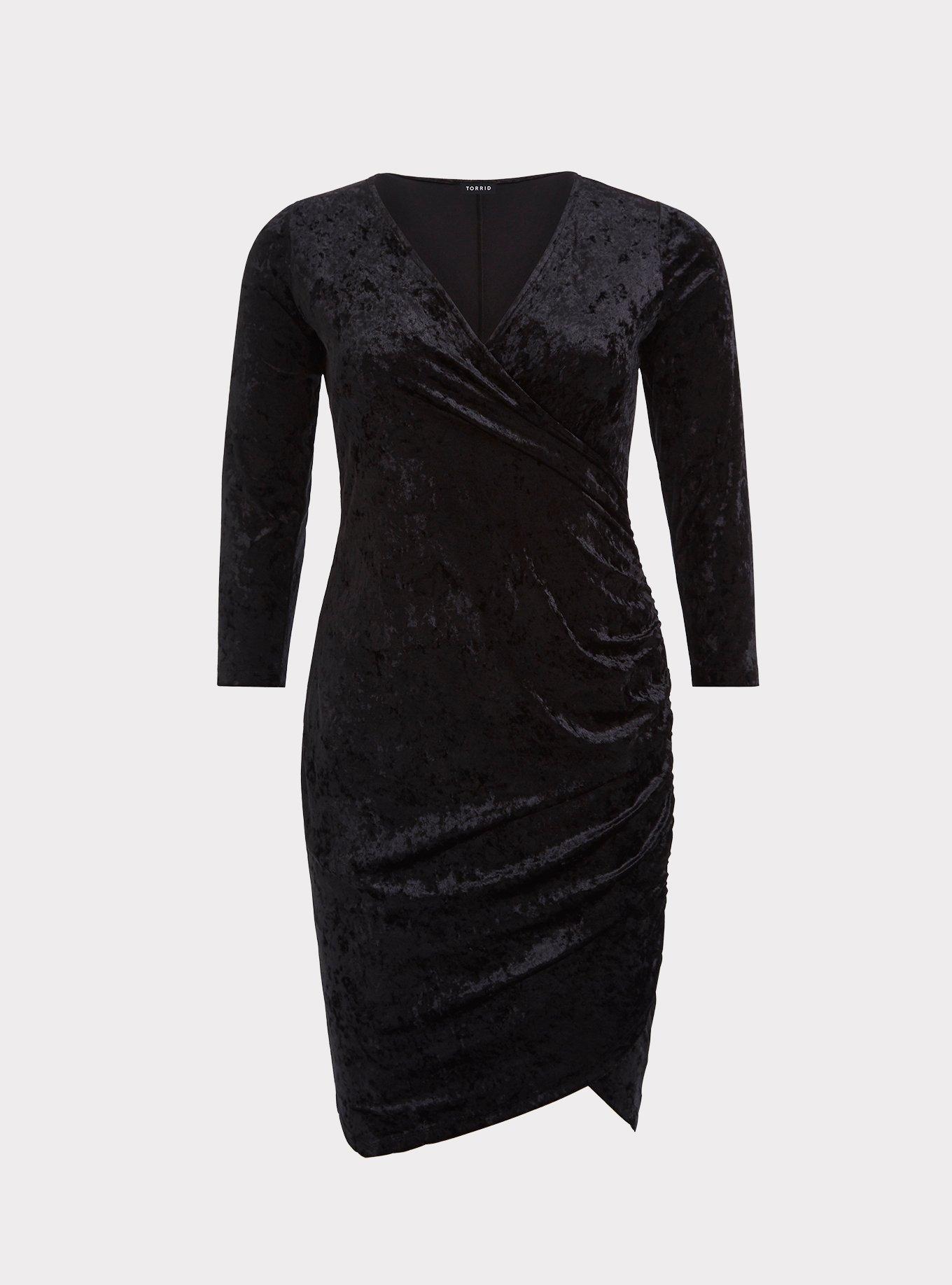 Plus Size - Black Velvet Bodycon Dress - Torrid
