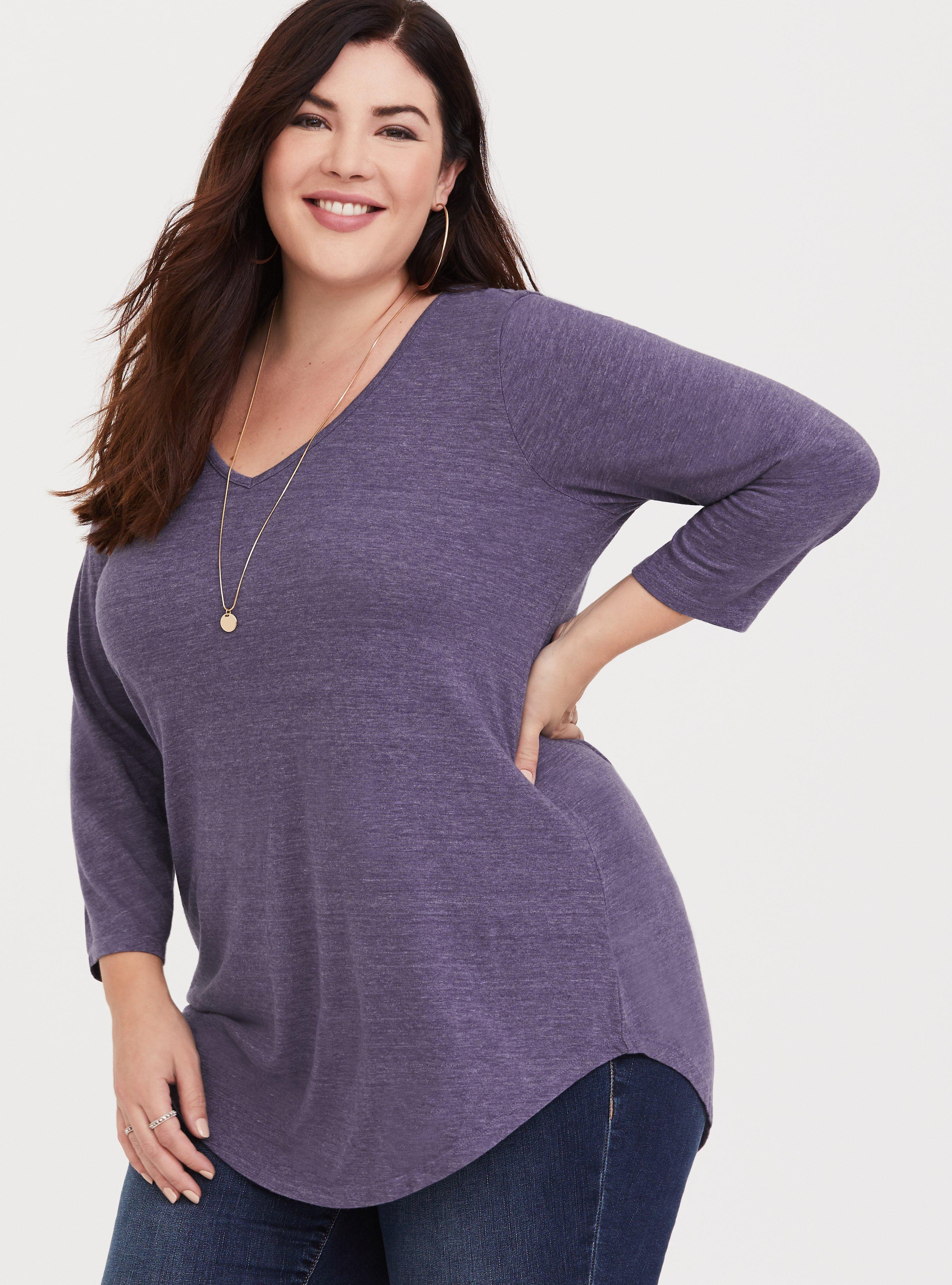 Purple plus size top best sale