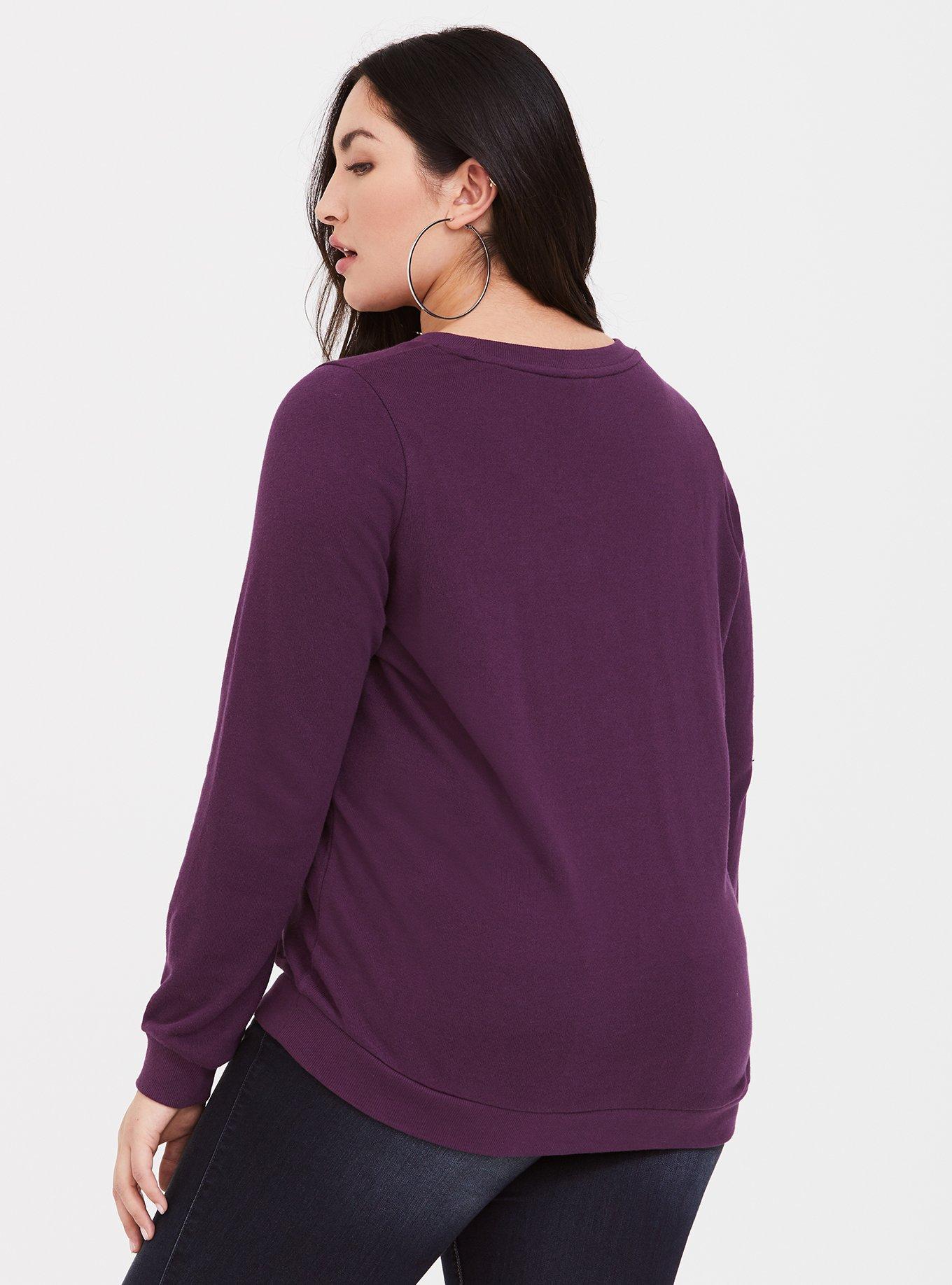 Plus Size Disney Holiday Snow White Embellished Sweatshirt, BURGUNDY, alternate