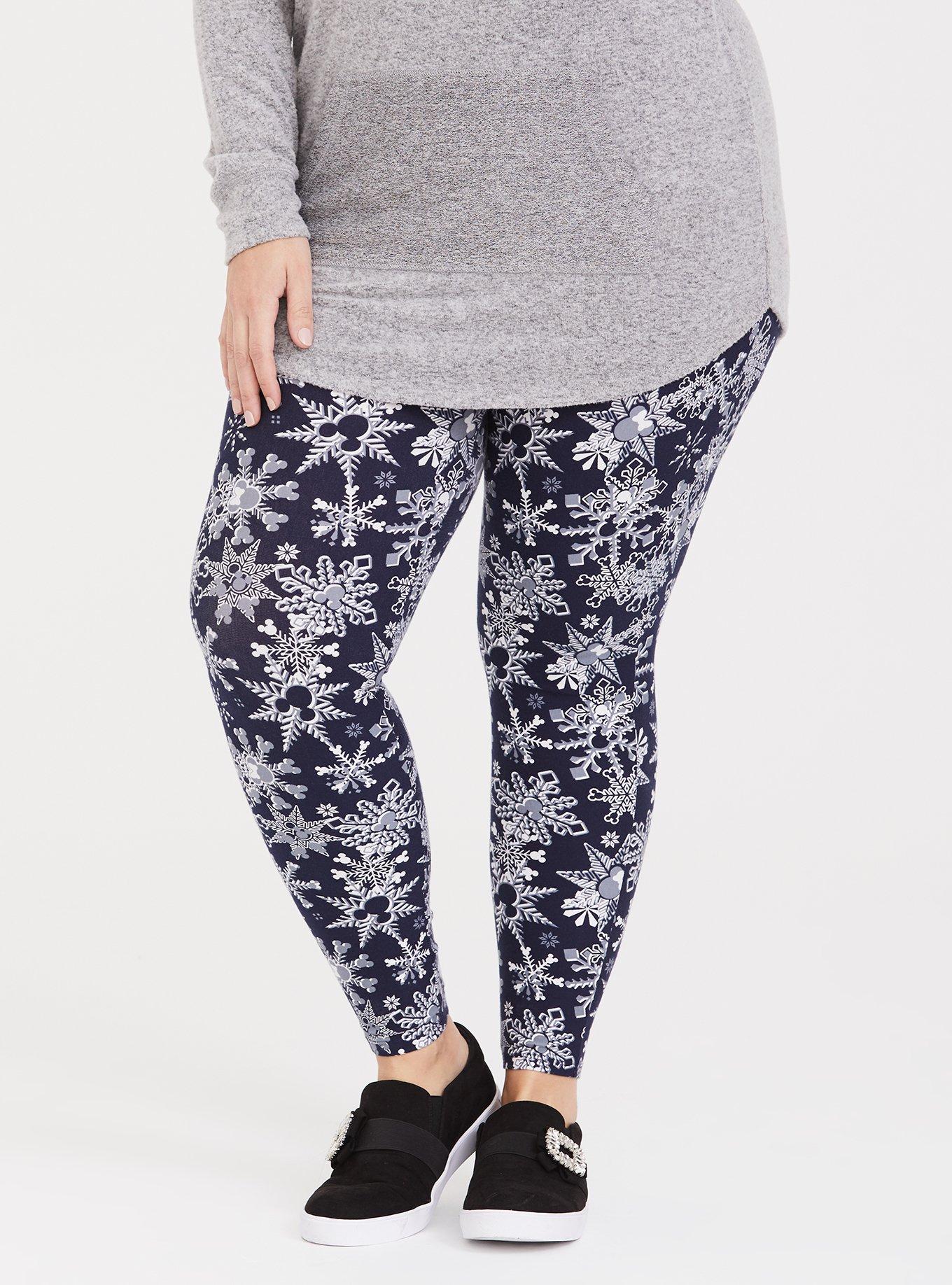 Plus Size Disney Holiday Mickey & Minnie Mouse Snowflake Legging, MULTI, alternate