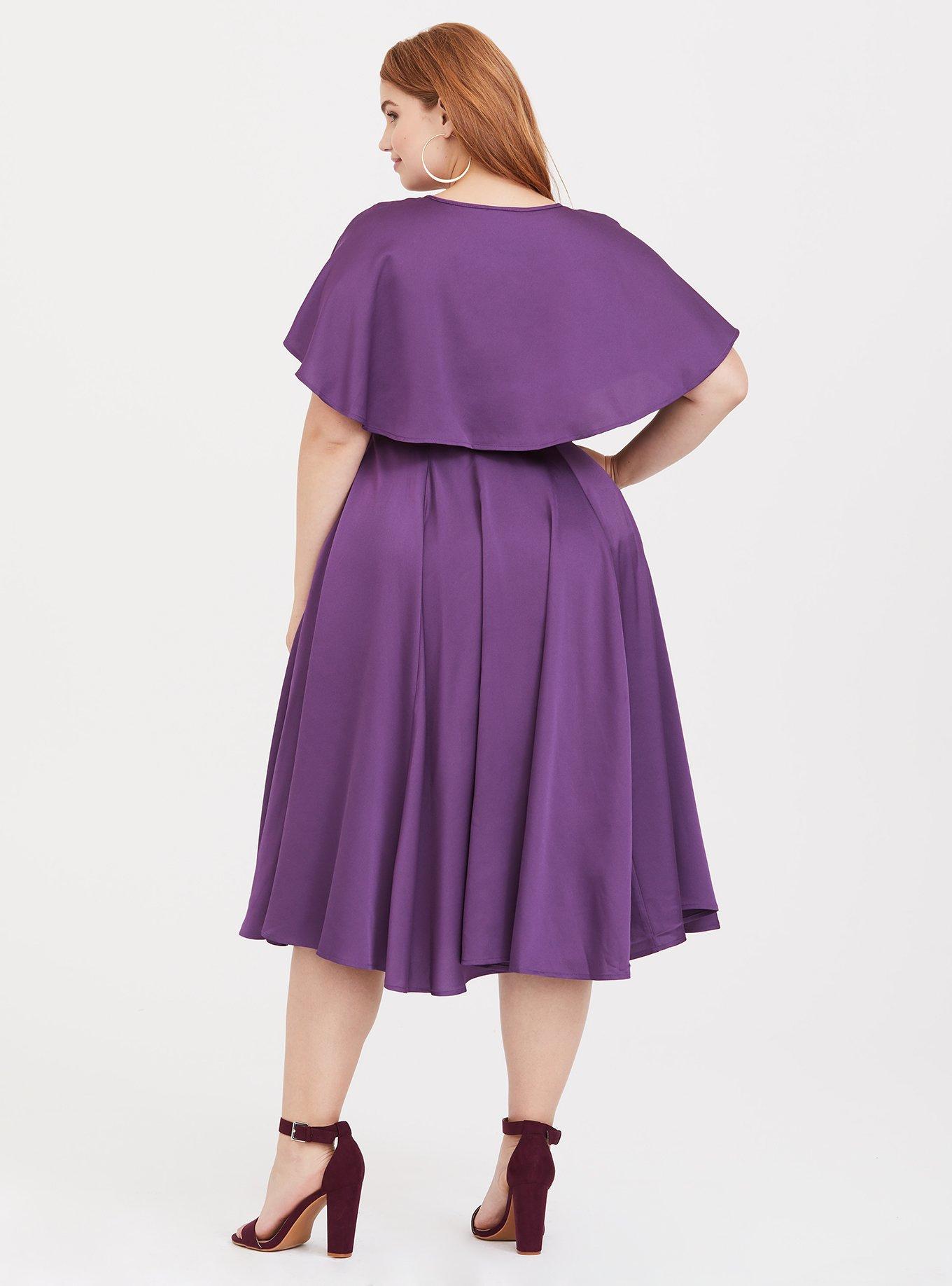 Fantastic Beasts The Crimes of Grindelwald Leta Lestrange Purple Capelet Dress, PURPLE, alternate