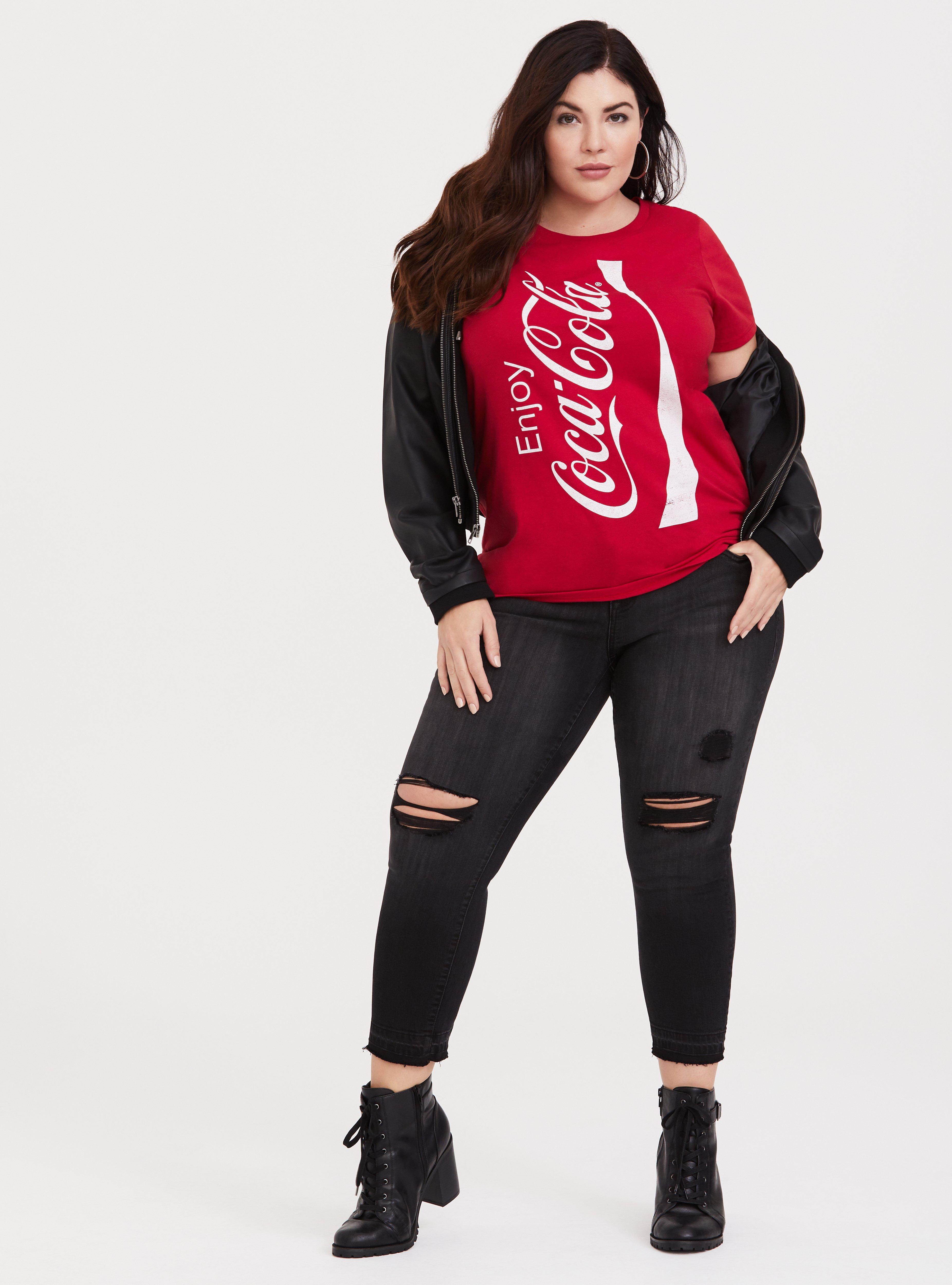 Plus Size Coca Cola Red Crew Tee, JESTER RED, alternate