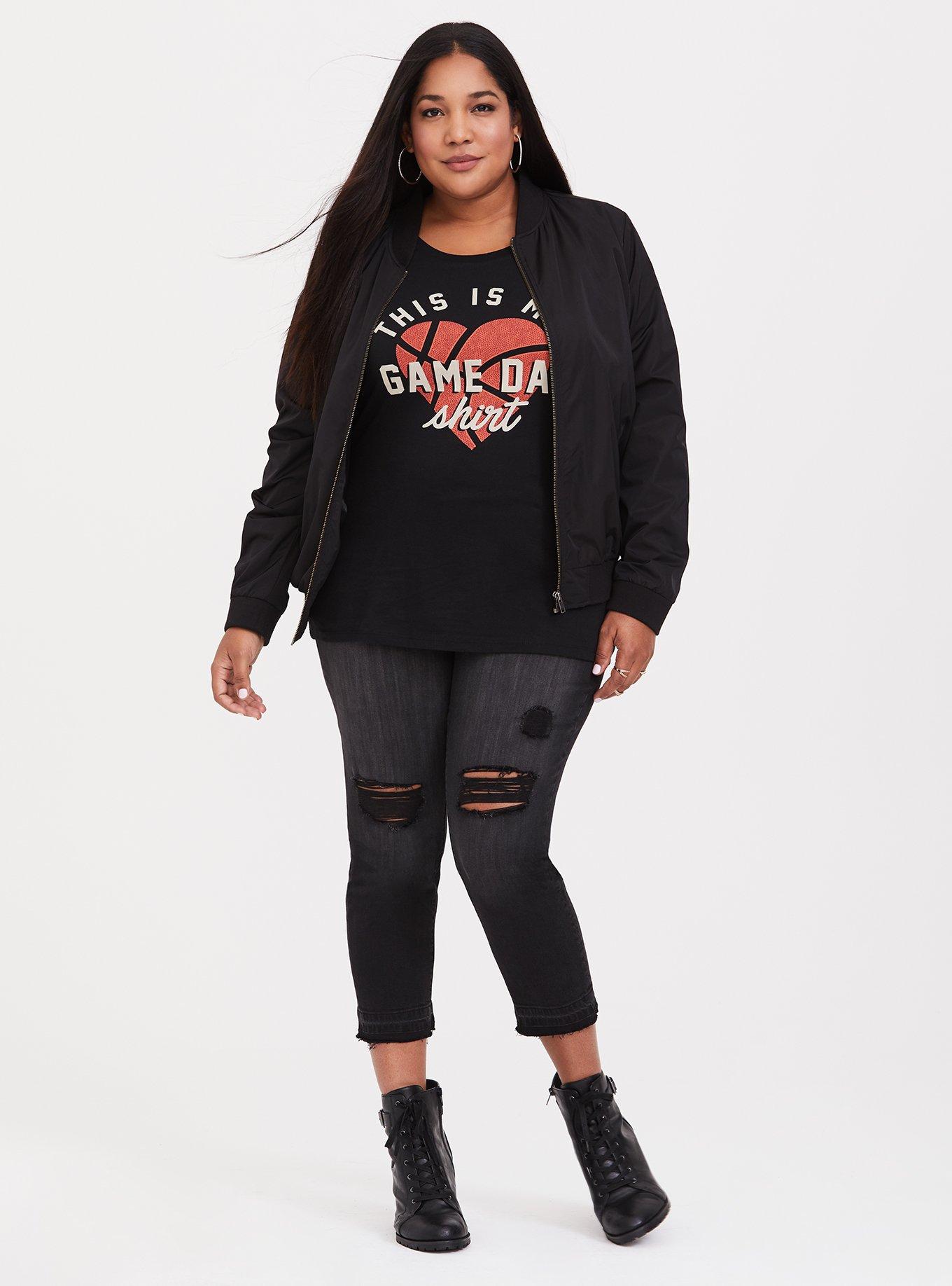 Plus Size Black Game Day Tee, DEEP BLACK, alternate