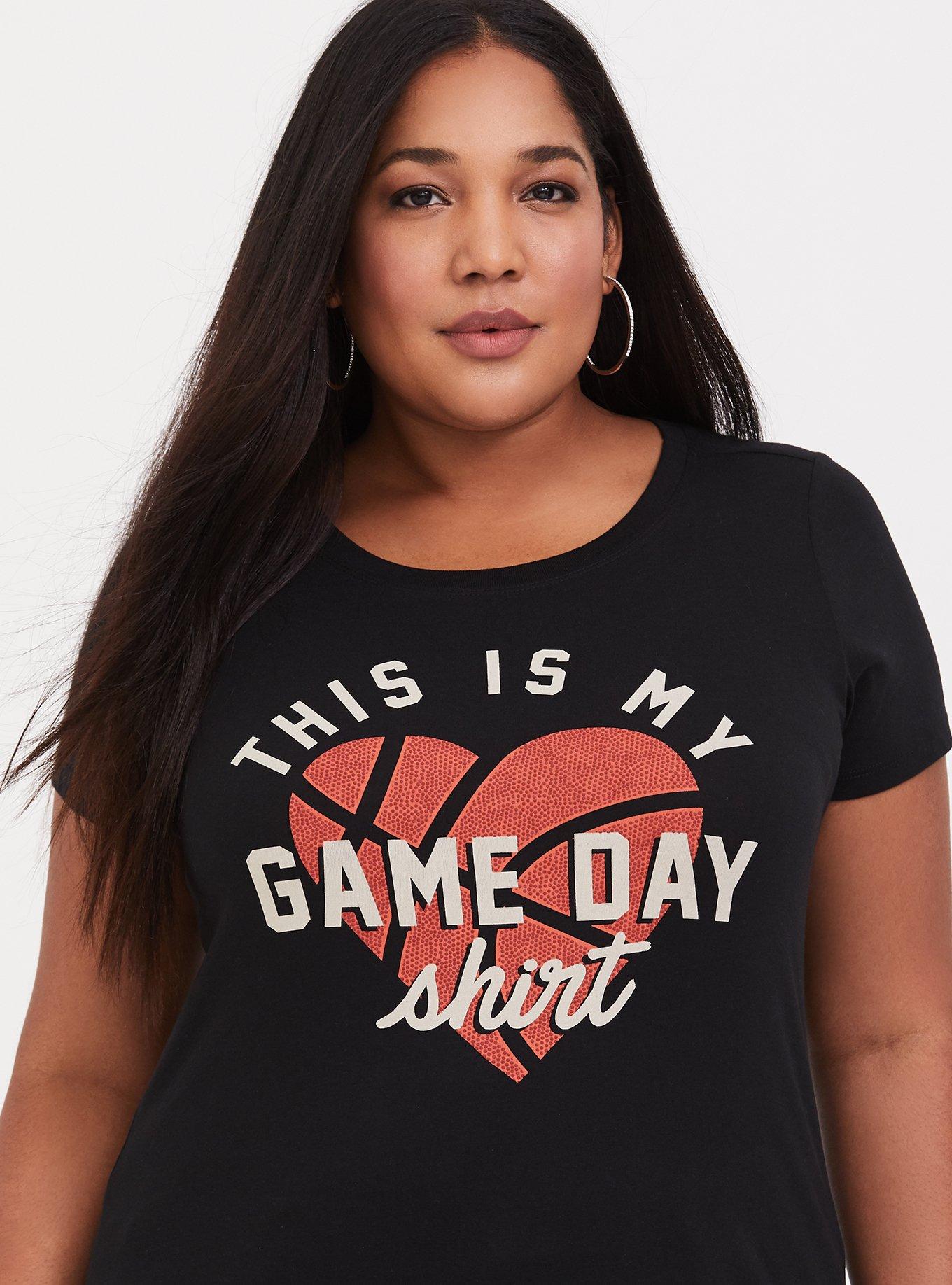 Plus Size Black Game Day Tee, DEEP BLACK, alternate