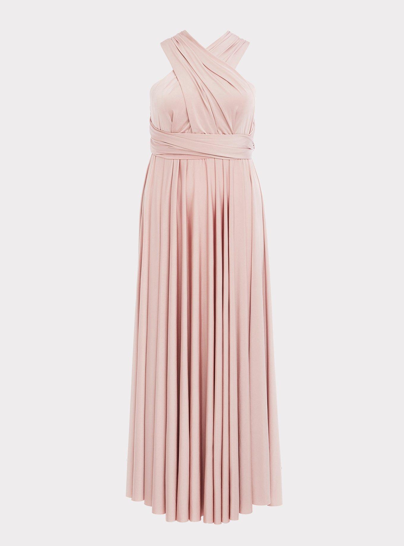 Easy Listening Blush Cold-Shoulder Wrap Maxi Dress