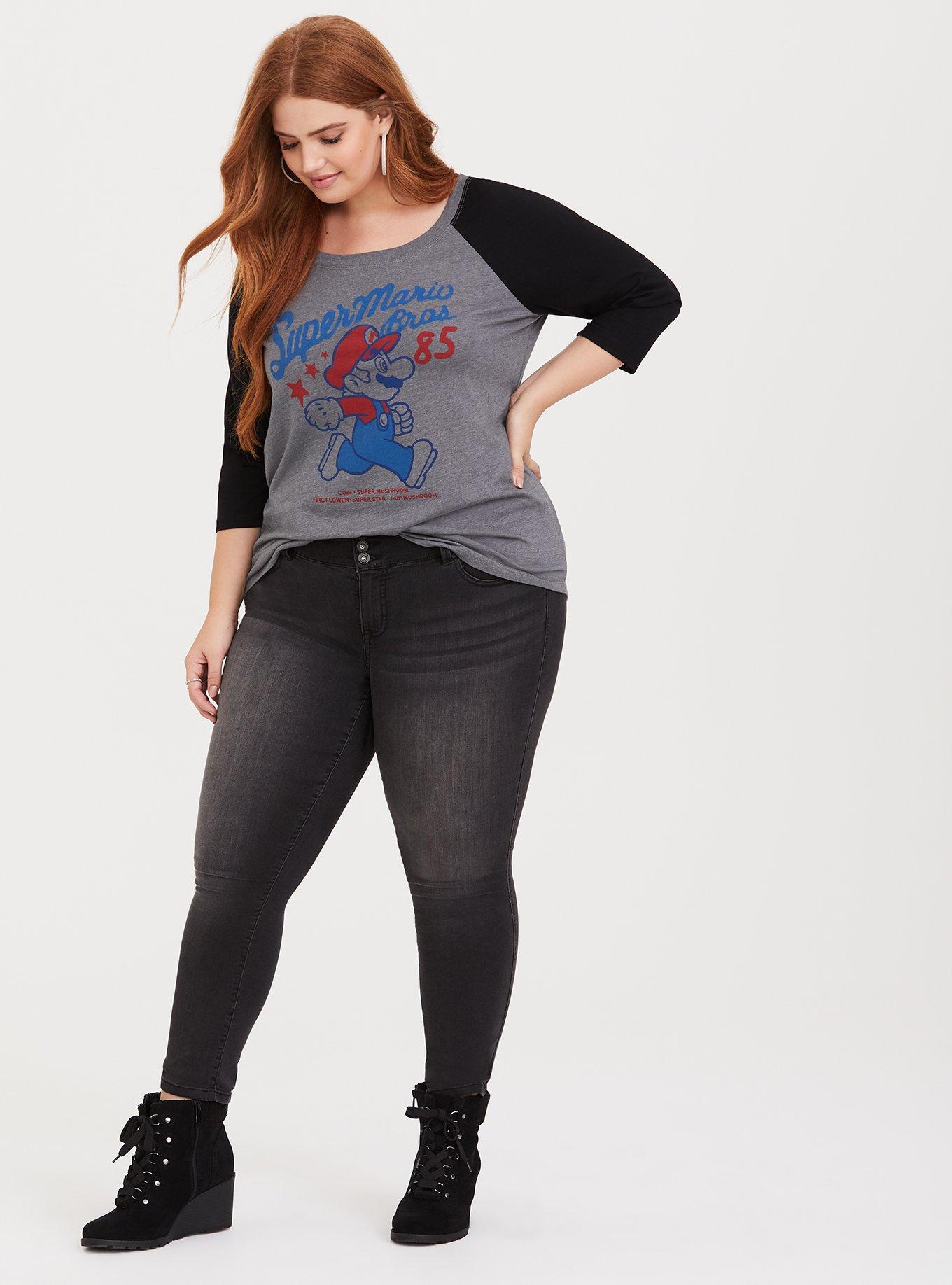 Grey Super Mario Bros Raglan Tee, MEDIUM HEATHER GREY, alternate
