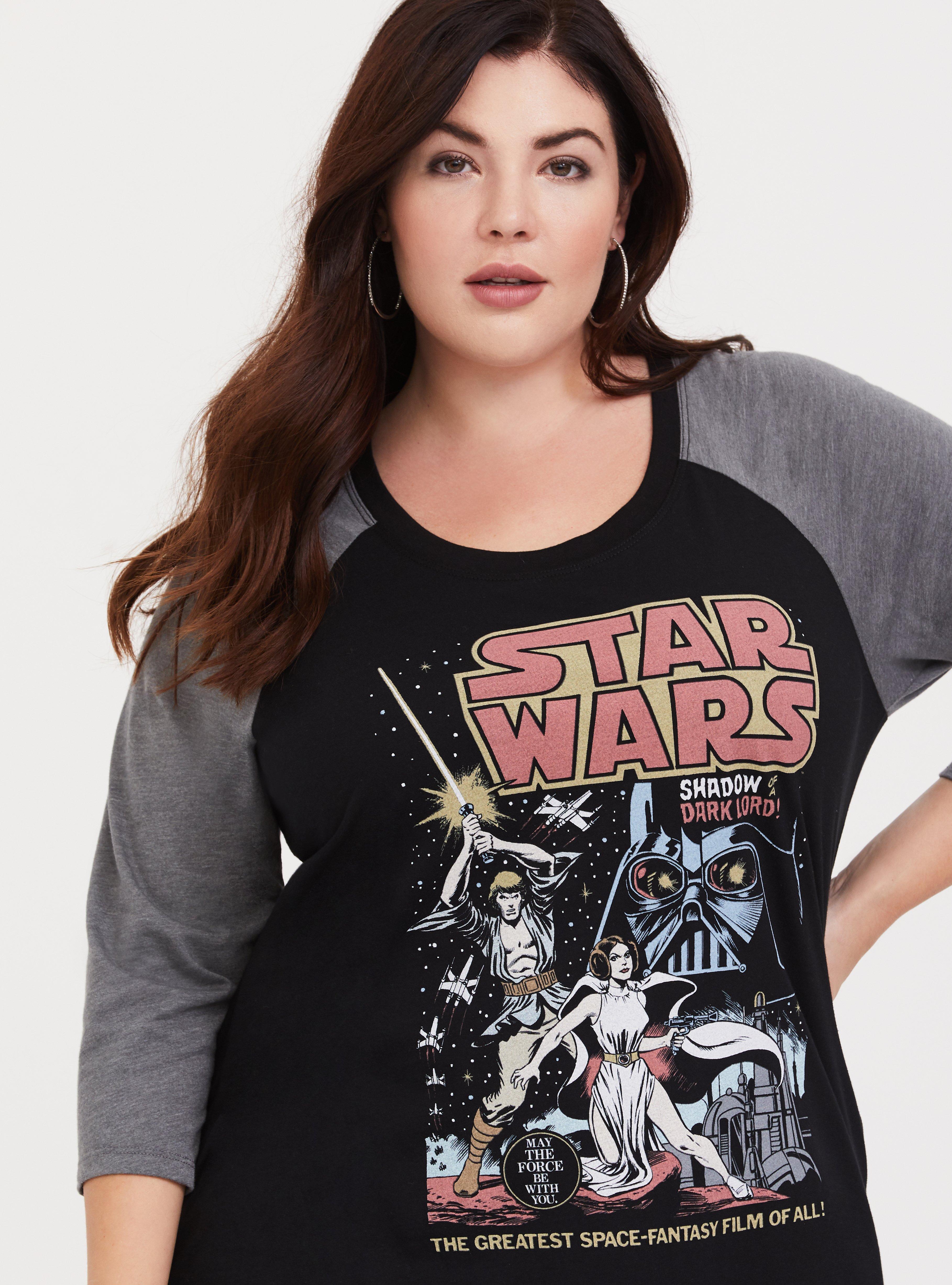 Plus Size - Star Wars Comic Black & Grey Raglan Top - Torrid