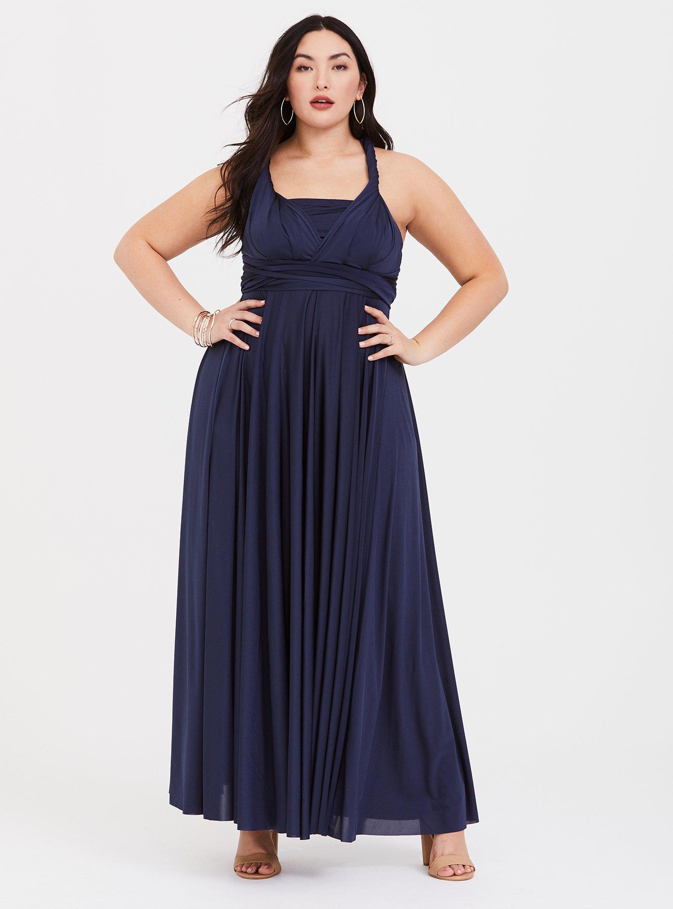 Plus Size Special Occassion Navy Studio Knit Convertible Maxi Dress Torrid