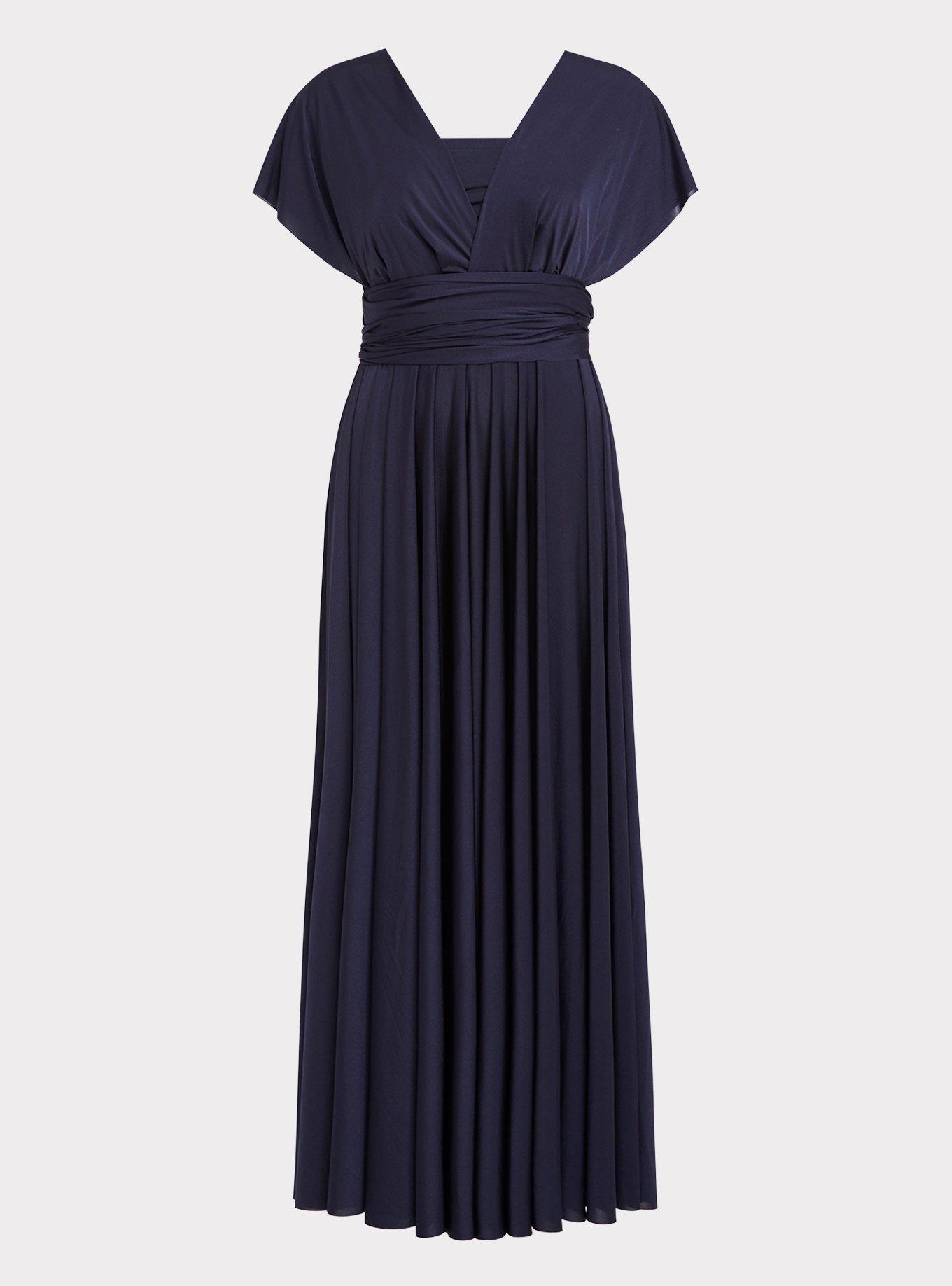 Plus Size - Special Occassion Navy Studio Knit Convertible Maxi Dress ...