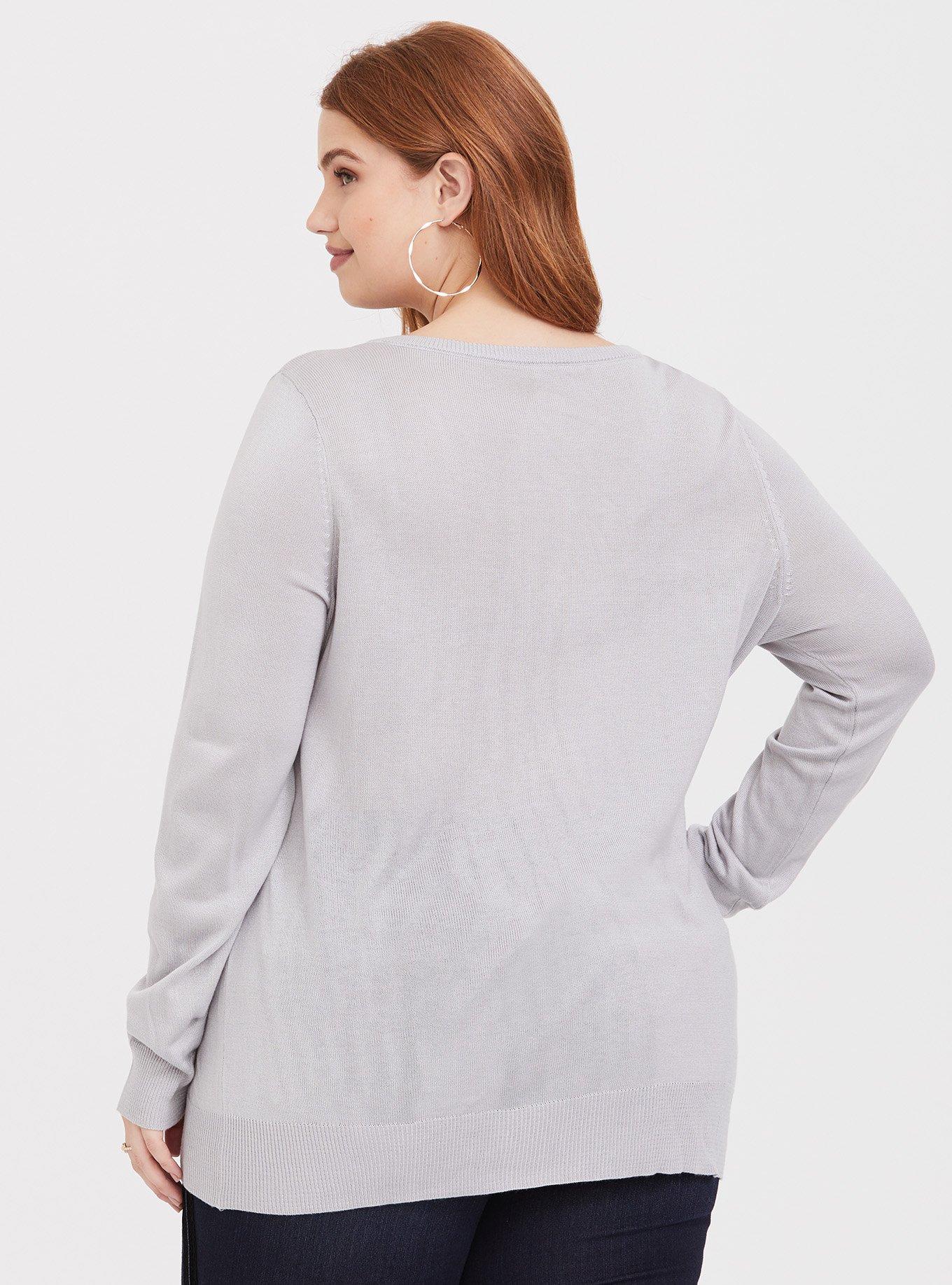 Plus Size Disney Minnie and Daisy Strappy Pullover Sweater, IVORY, alternate