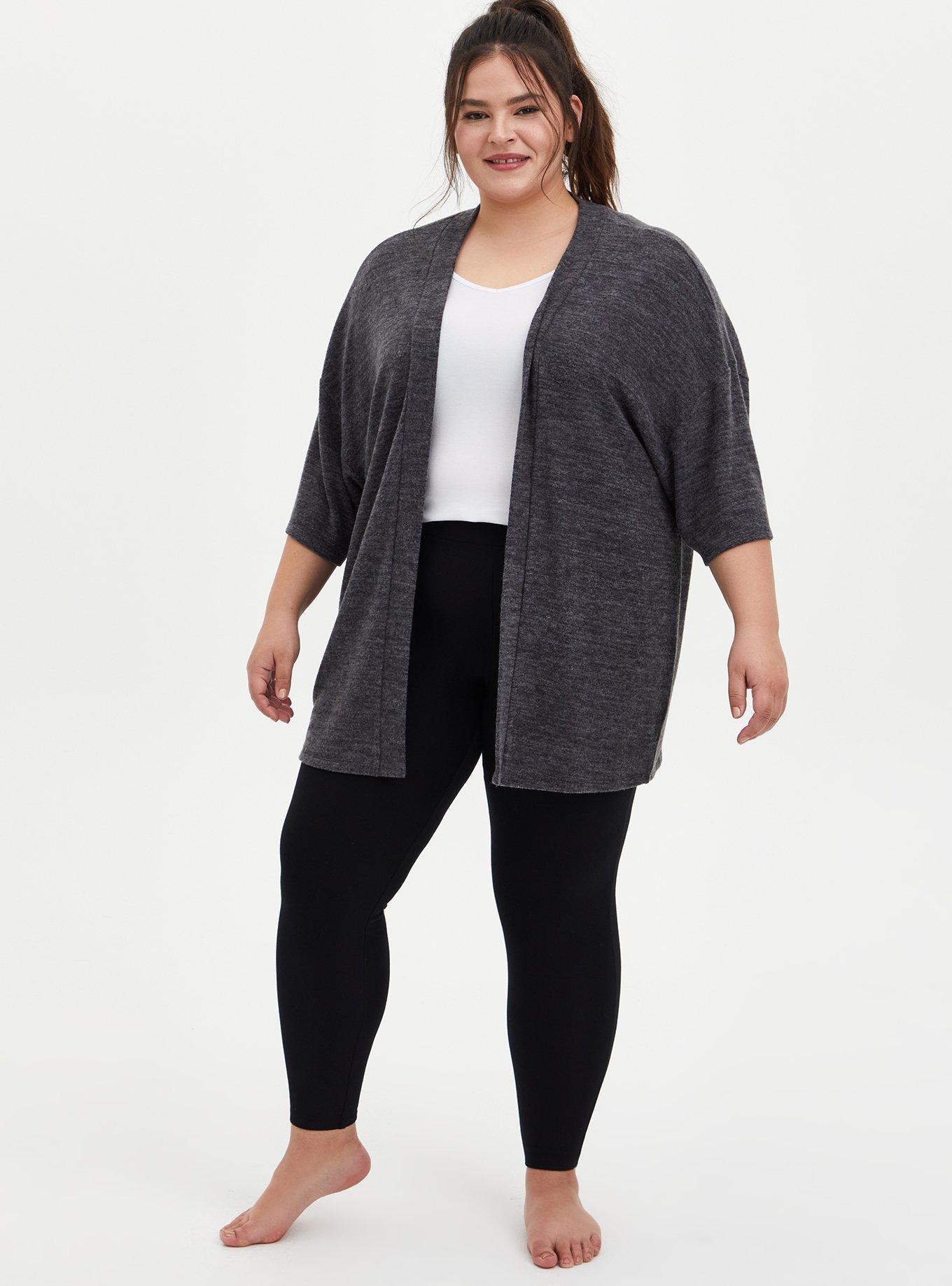Torrid 2X Leggings Sweater Knit Jacquard Green Plaid Plus Size Mid