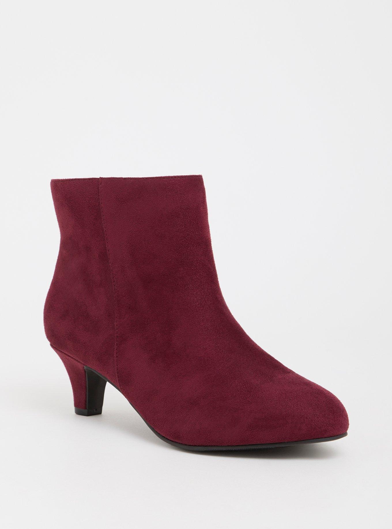 Wide width kitten heel booties sales