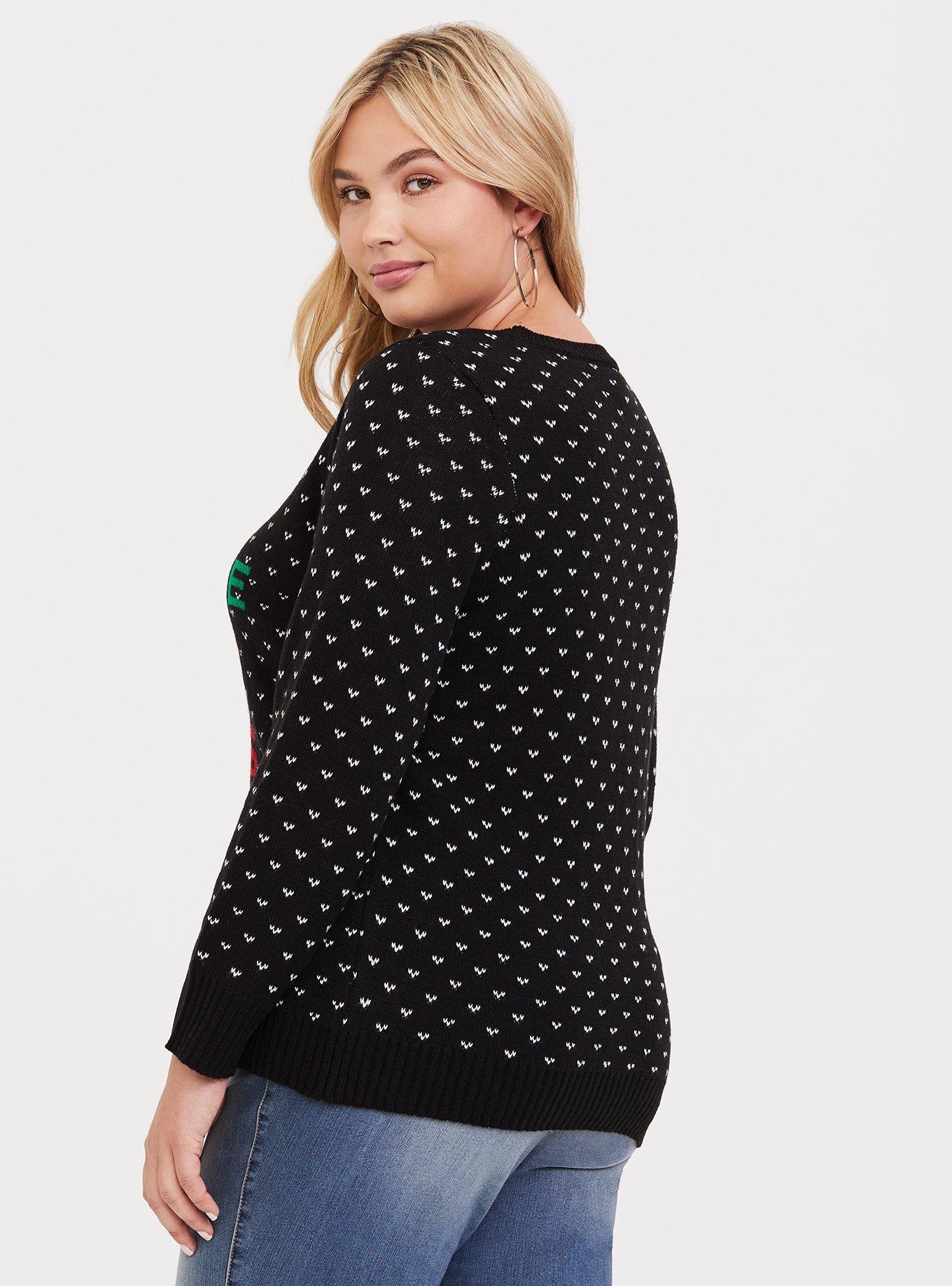 Black Jingle Ladies Pullover, BLACK, alternate