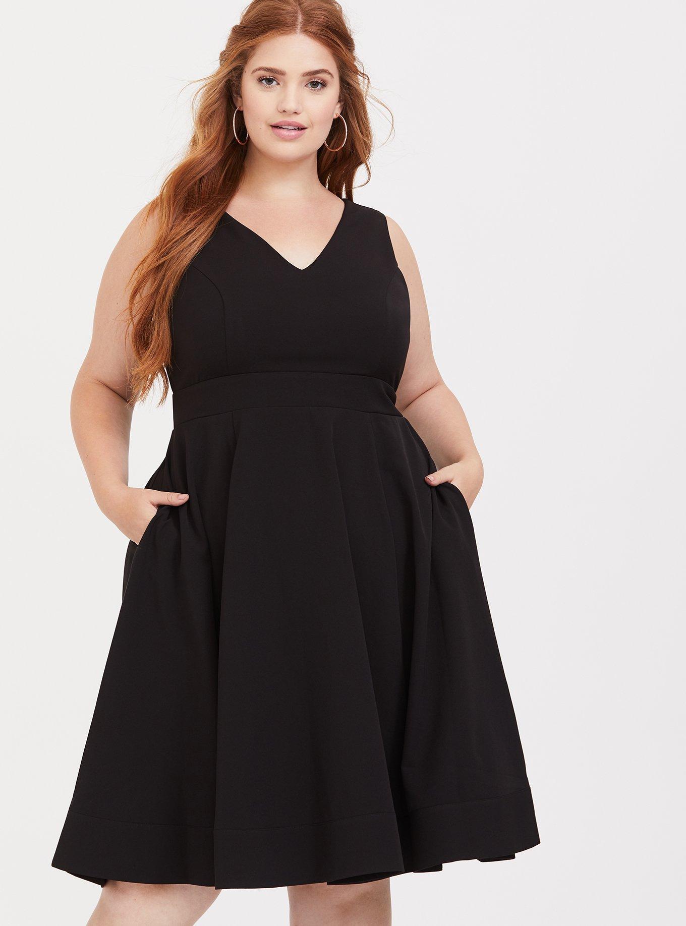 Mini Woven Skater Dress, DEEP BLACK, alternate