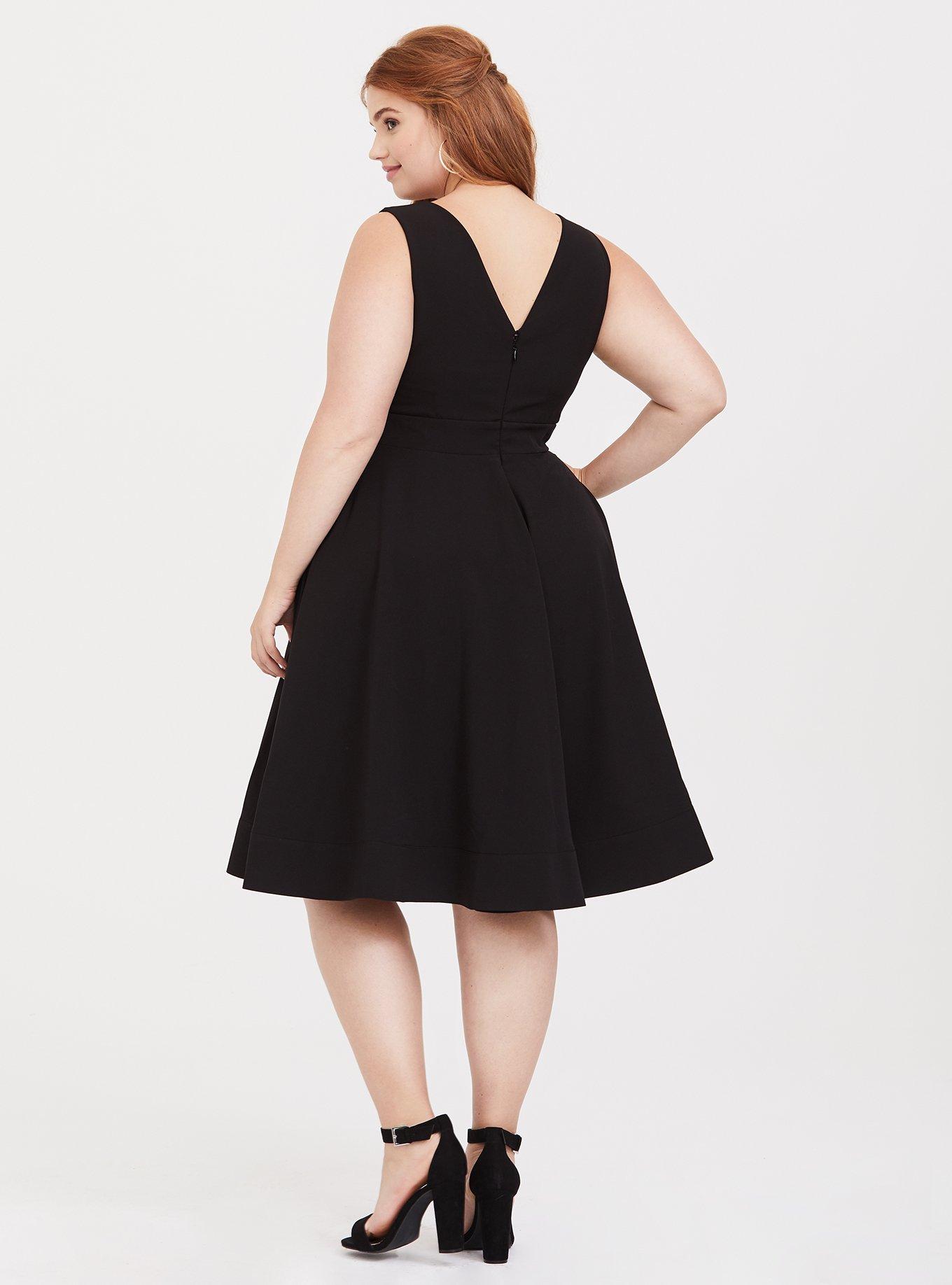 Mini Woven Skater Dress, DEEP BLACK, alternate