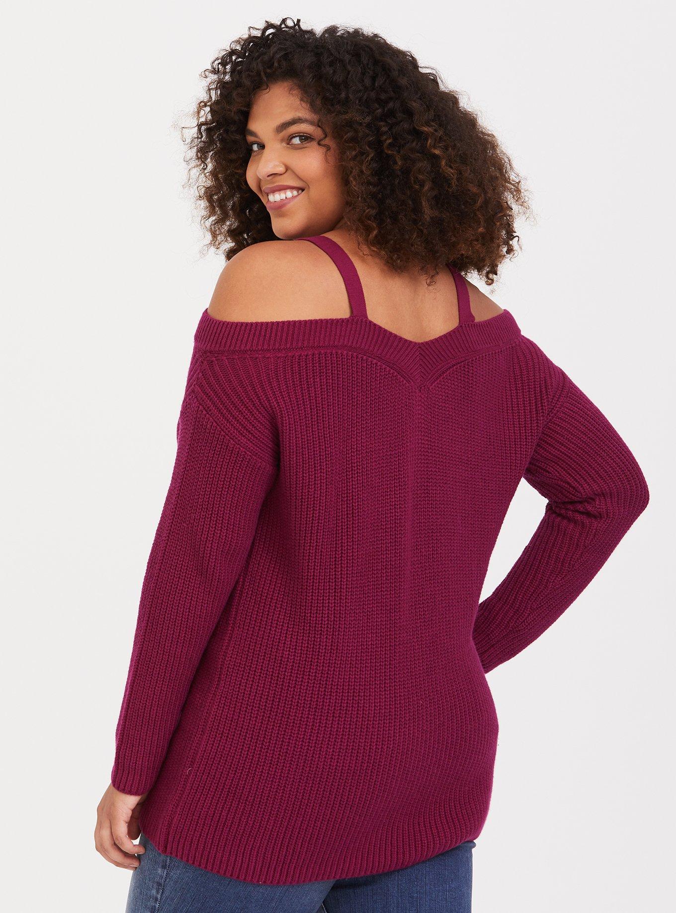 Plus Size - Cozy Knit Side Zip Tunic Hoodie - Torrid