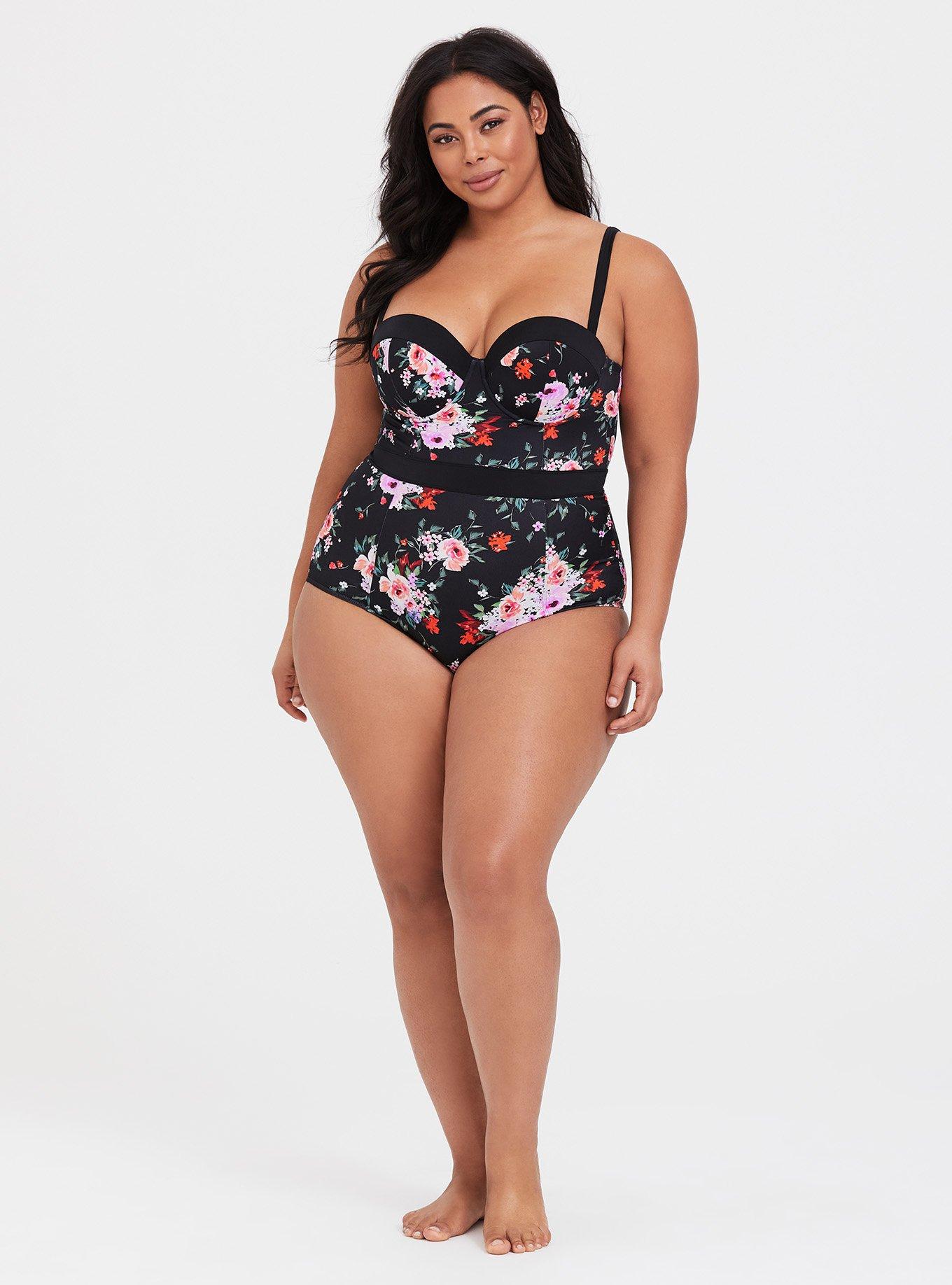 Beach Betty + Slimming Control Floral Cut Out One Piece Swimsuit