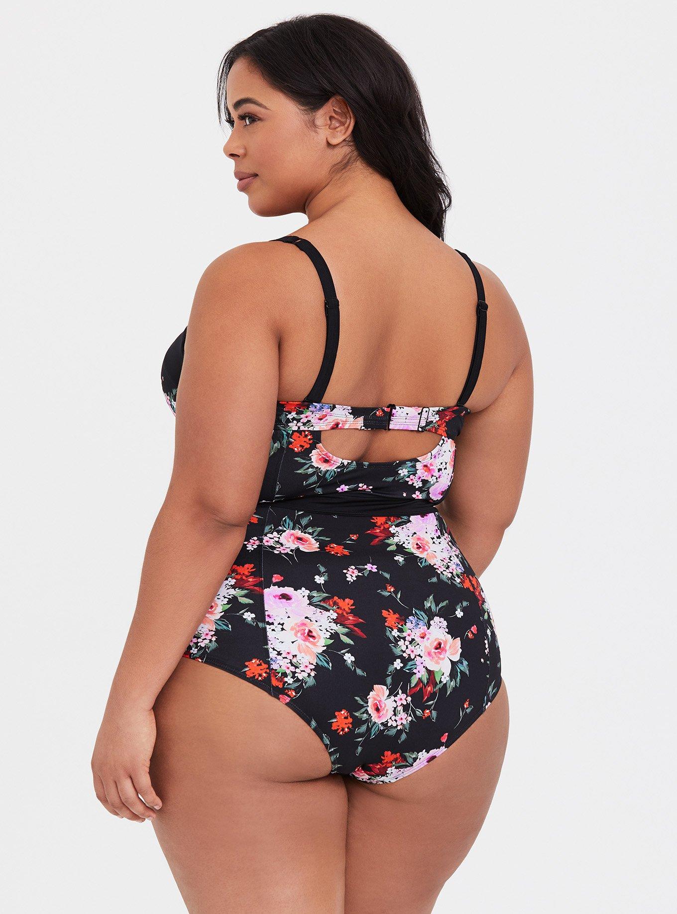 Red Fix Padded Bras Sexy One-Piece Corset Thin Floral Wireless