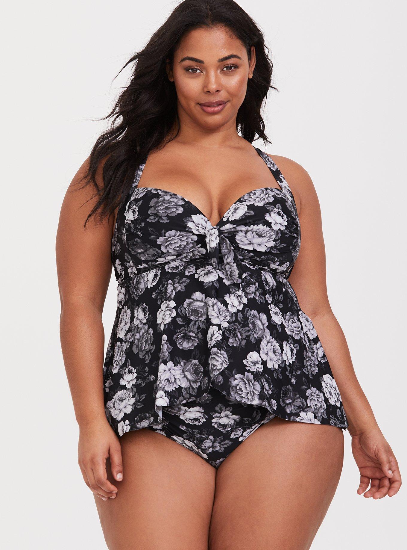 Plus Size - Grey Tie Front Push-Up Top - Torrid