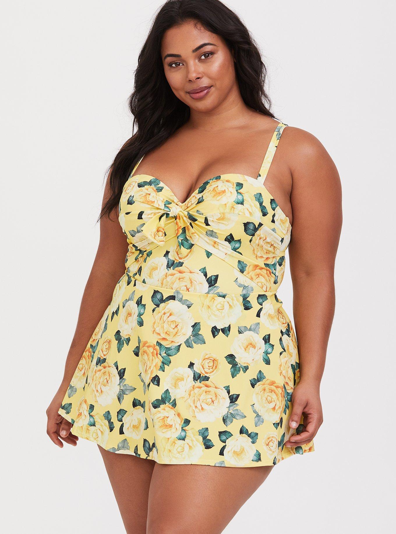 Floral plus size swimdress deals