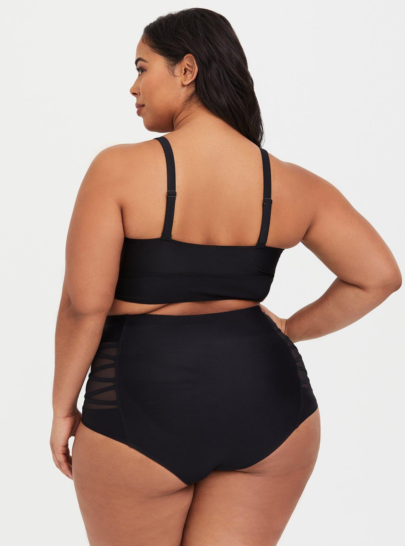 Plus Size Wireless Strappy Front Bikini Top, , alternate