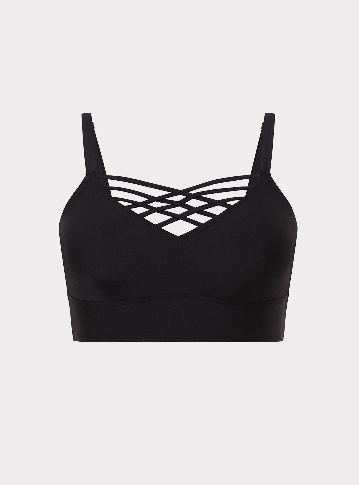 Plus Size Wireless Strappy Front Bikini Top, , hi-res