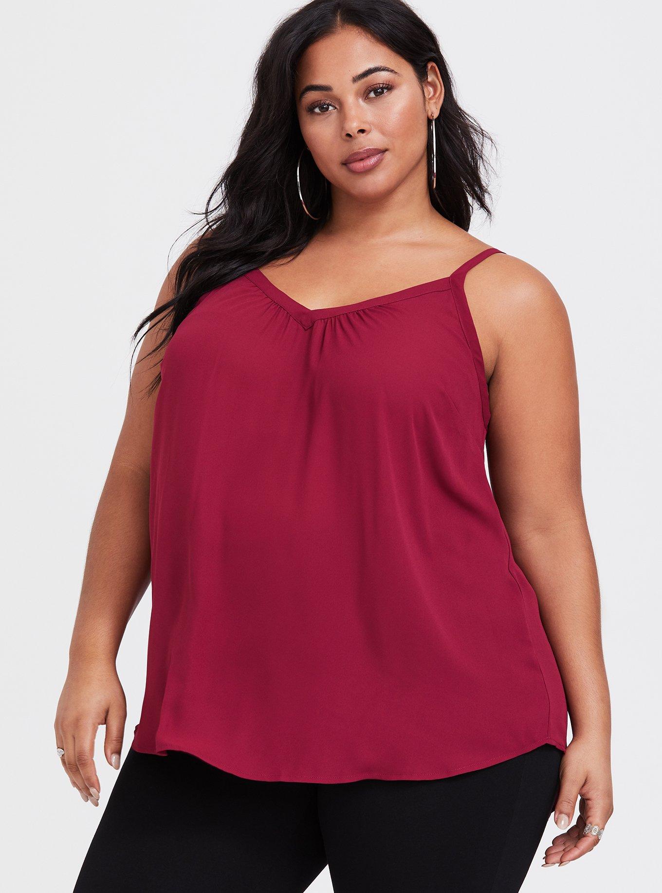Plus Size - Red Georgette Swing Cami Tunic - Torrid