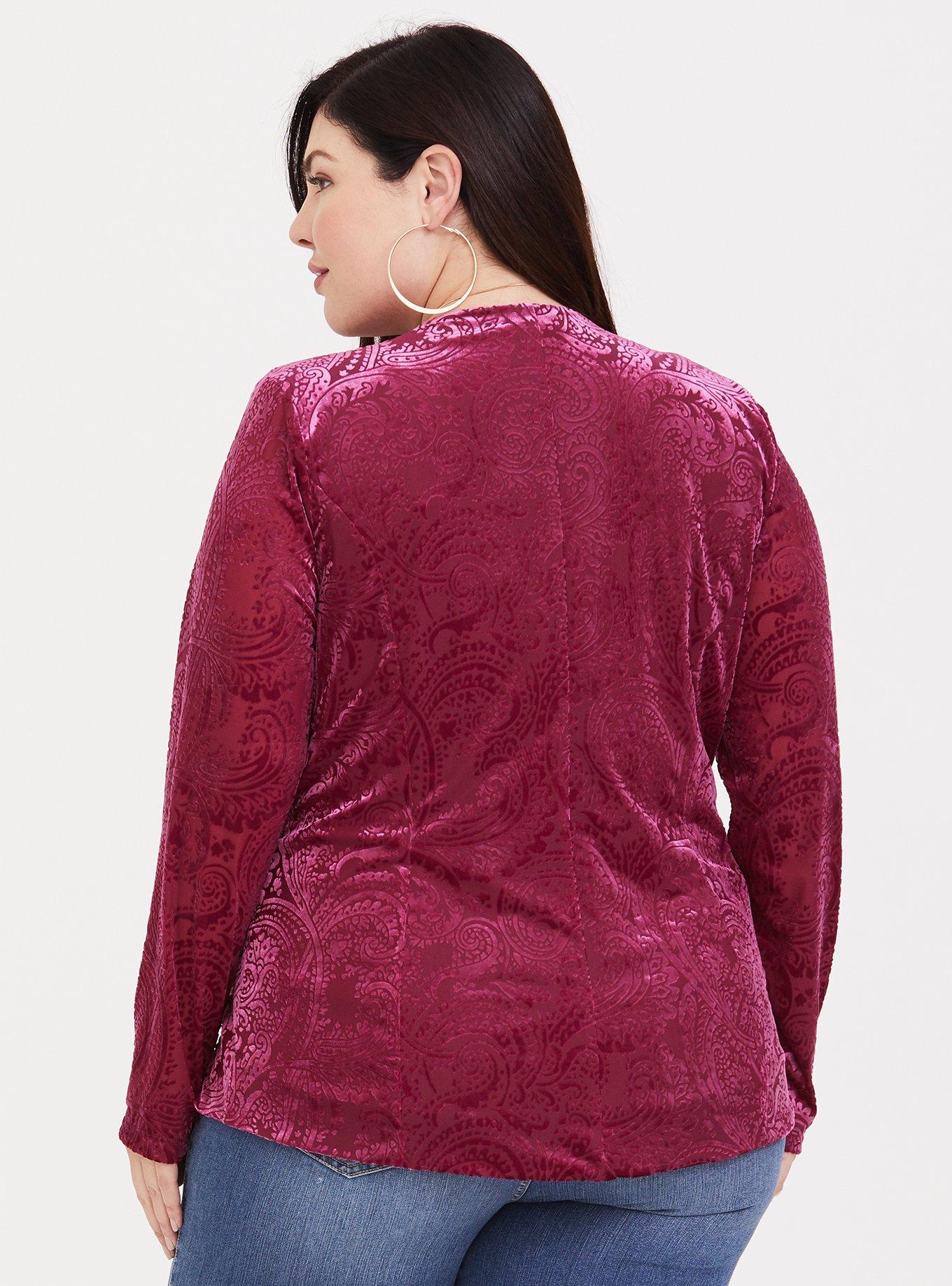 Plus Size - Burn Out Velvet Blazer - Torrid