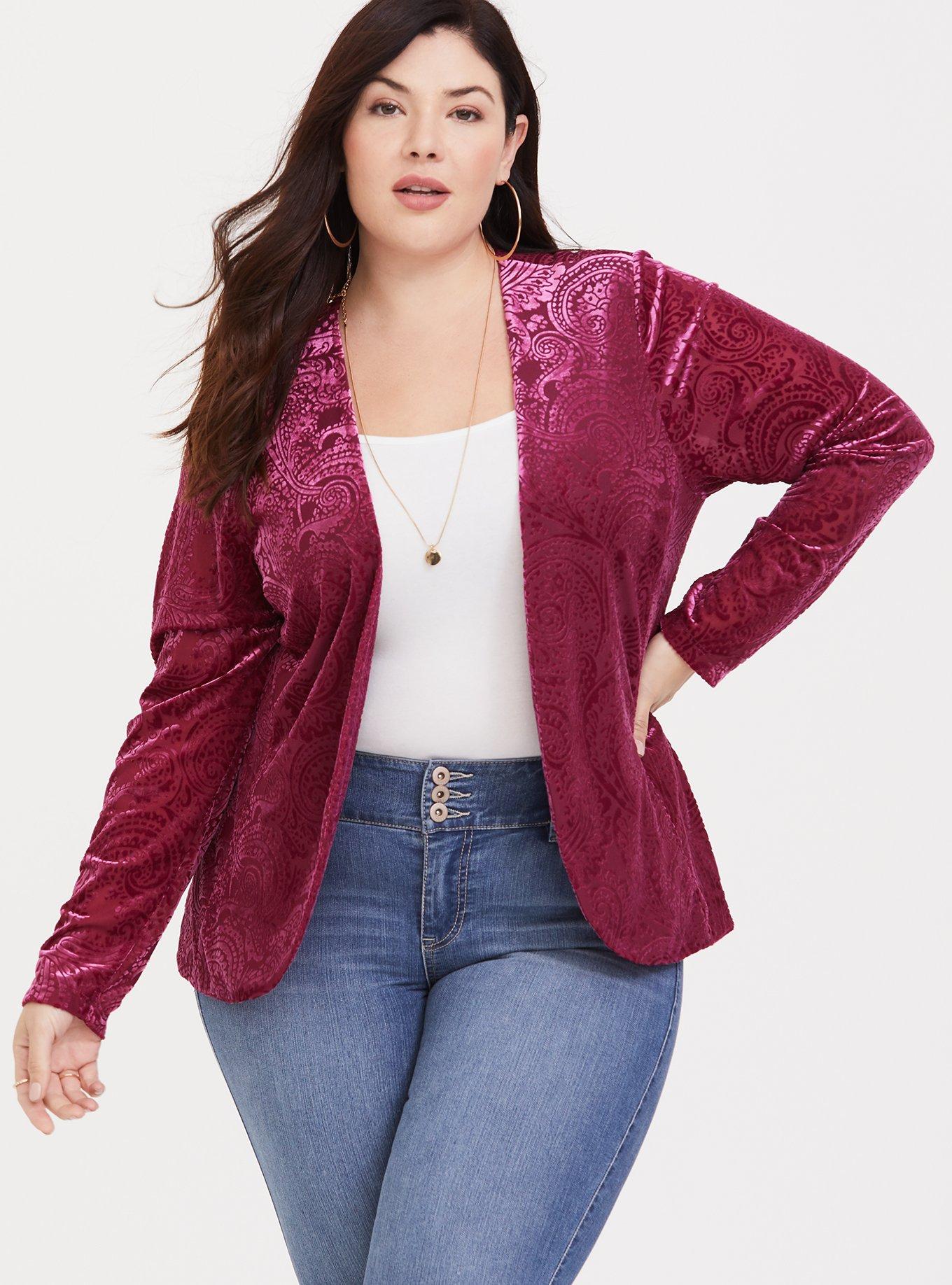 Buy Berry Red Tailored Velvet Blazer from Next Ireland