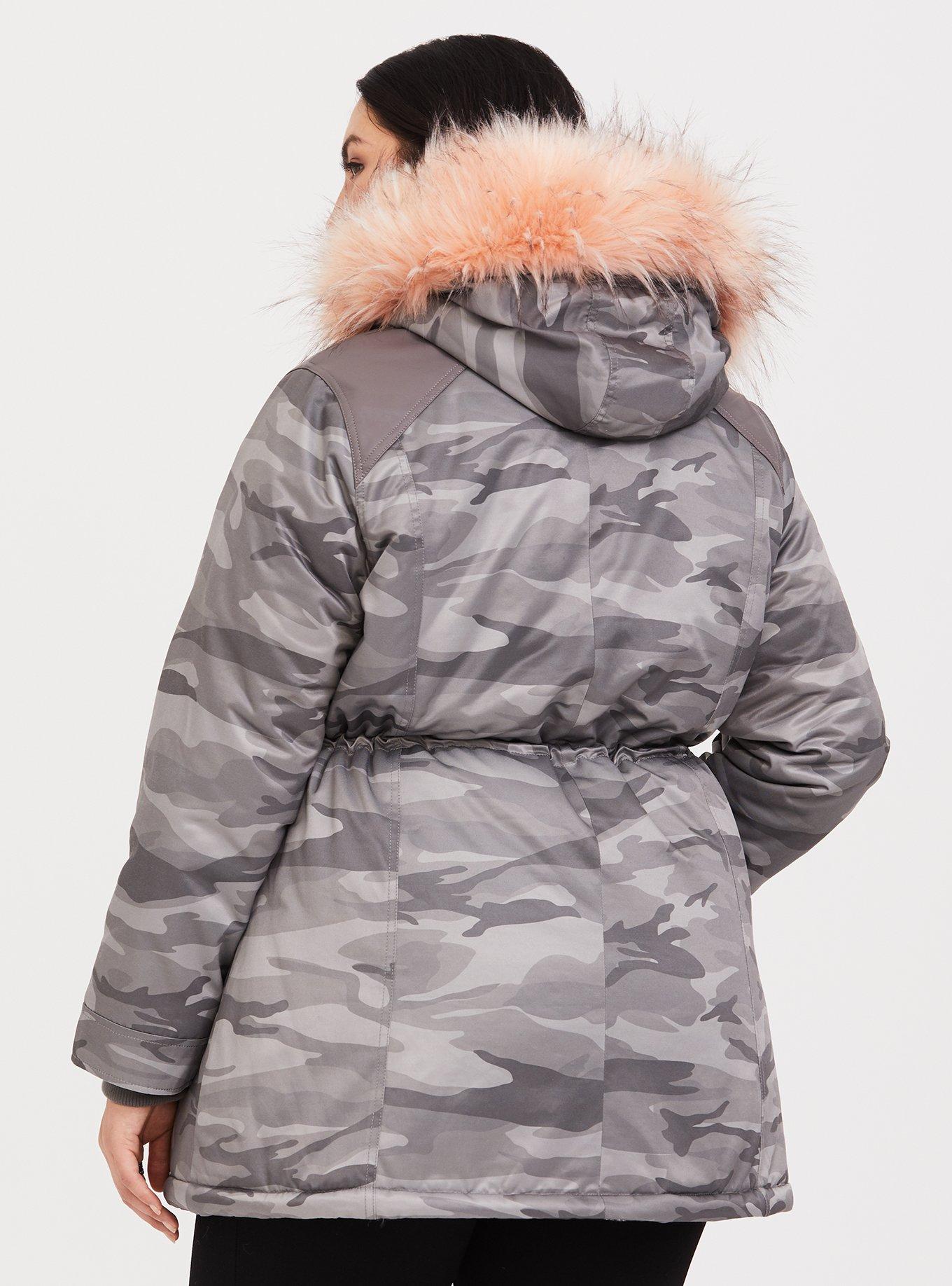 Plus Size - Twill Fur Lined Parka - Torrid