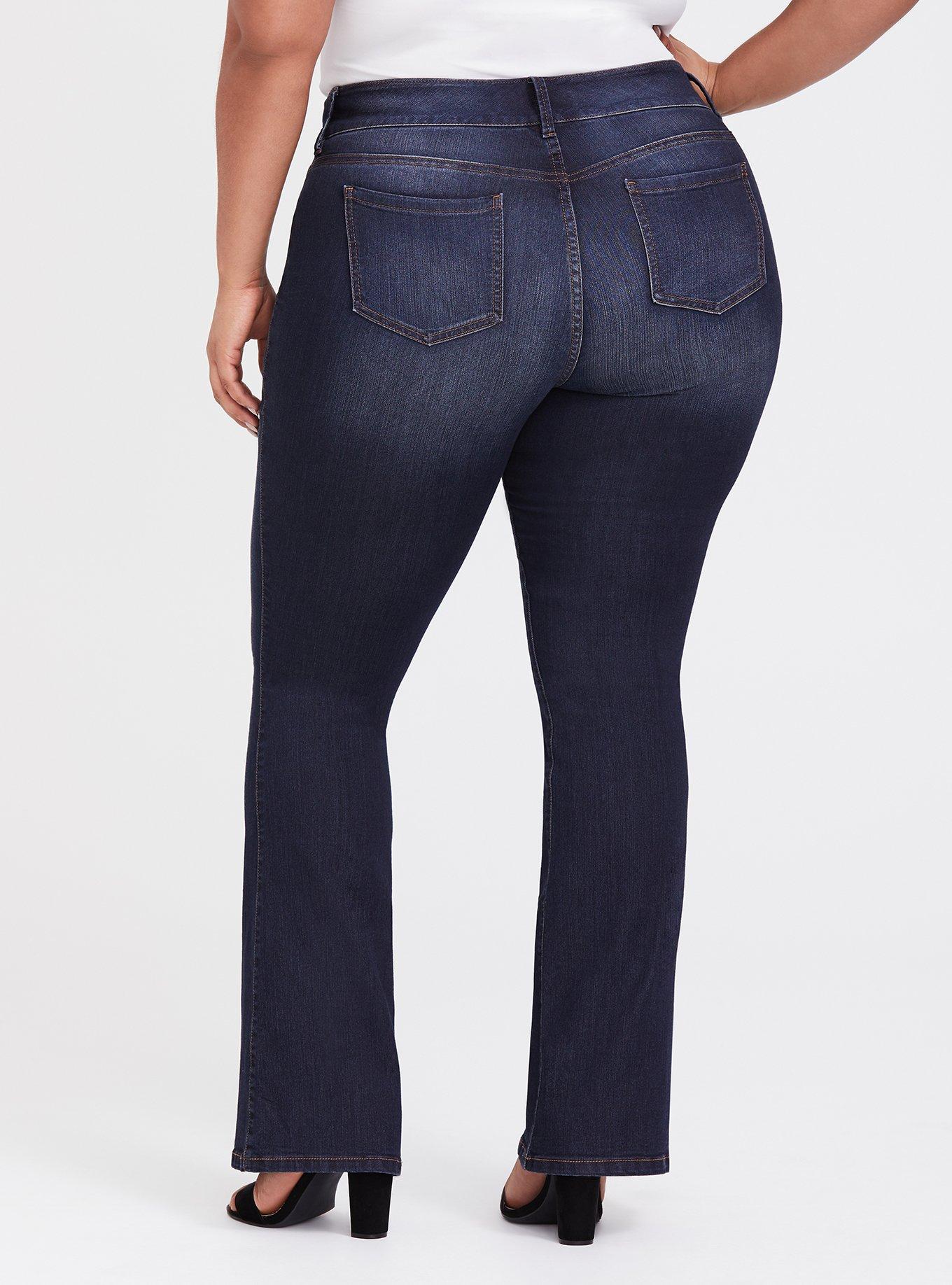Flare Jegging - Super Stretch Dark Wash, CLEAN DARK, alternate
