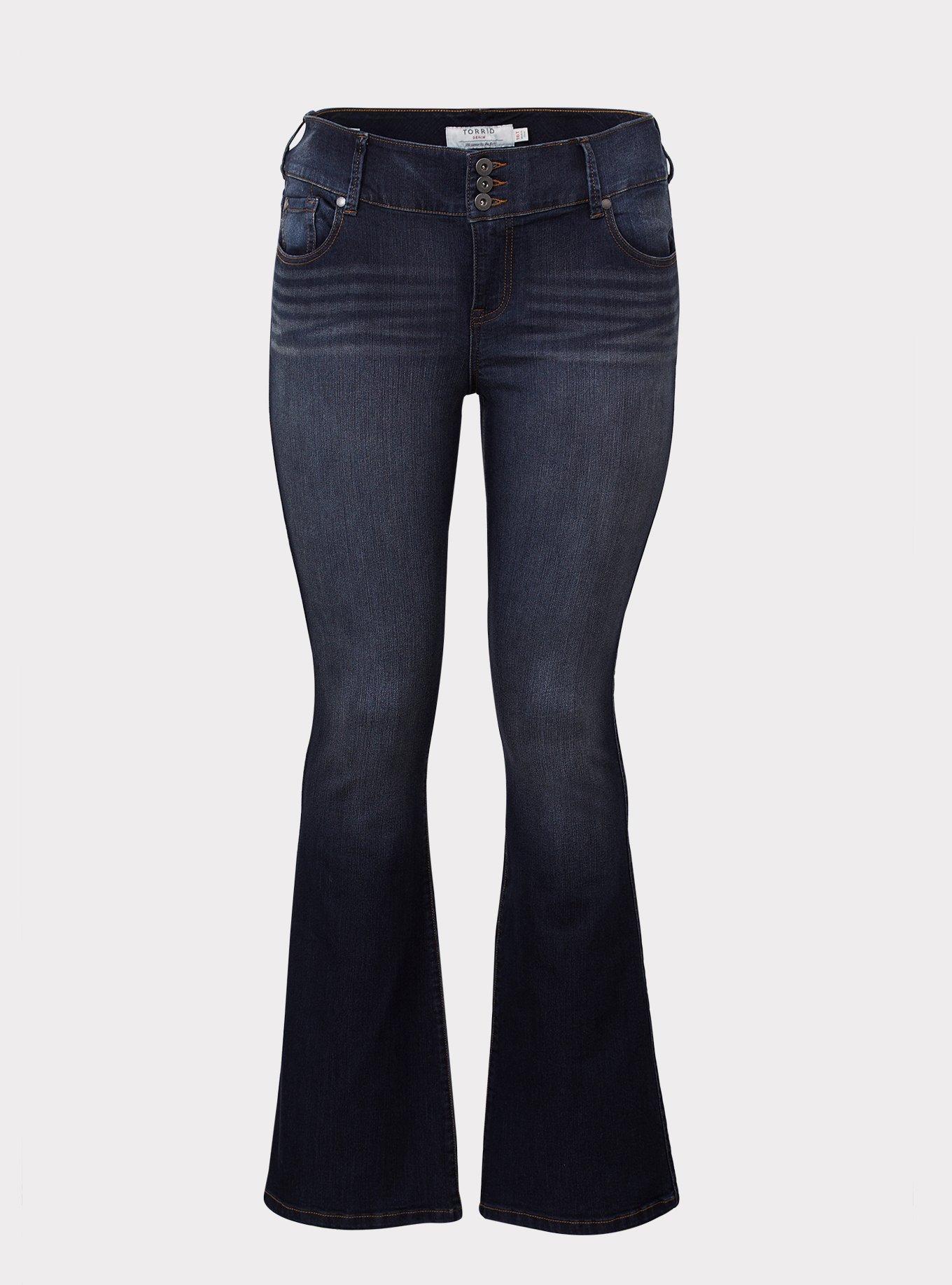 Plus Size Flare Jegging - Super Stretch Dark Wash, , hi-res