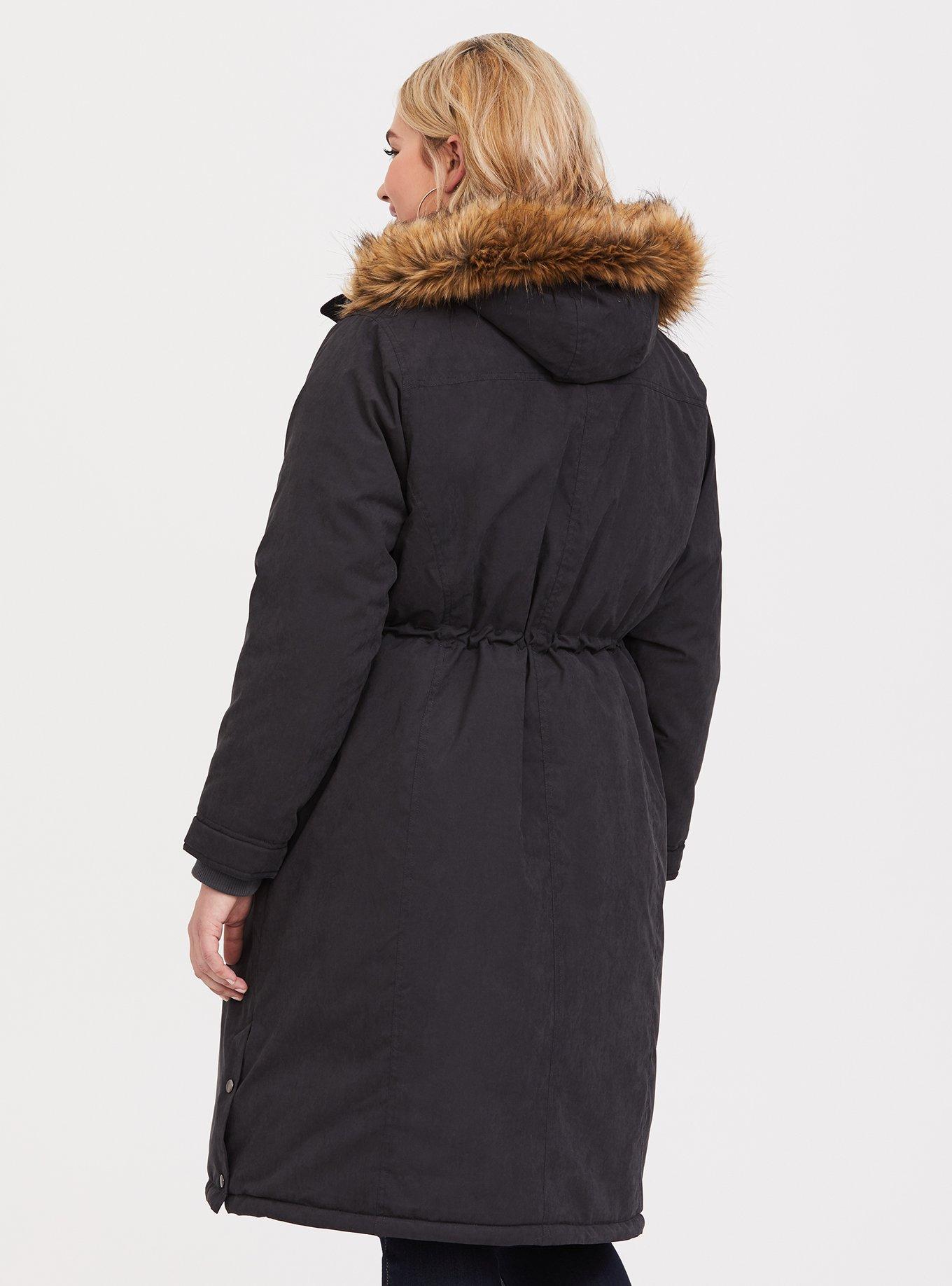 Plus Size Grey Fit and Flare Long Puffer Jacket, GREY, alternate