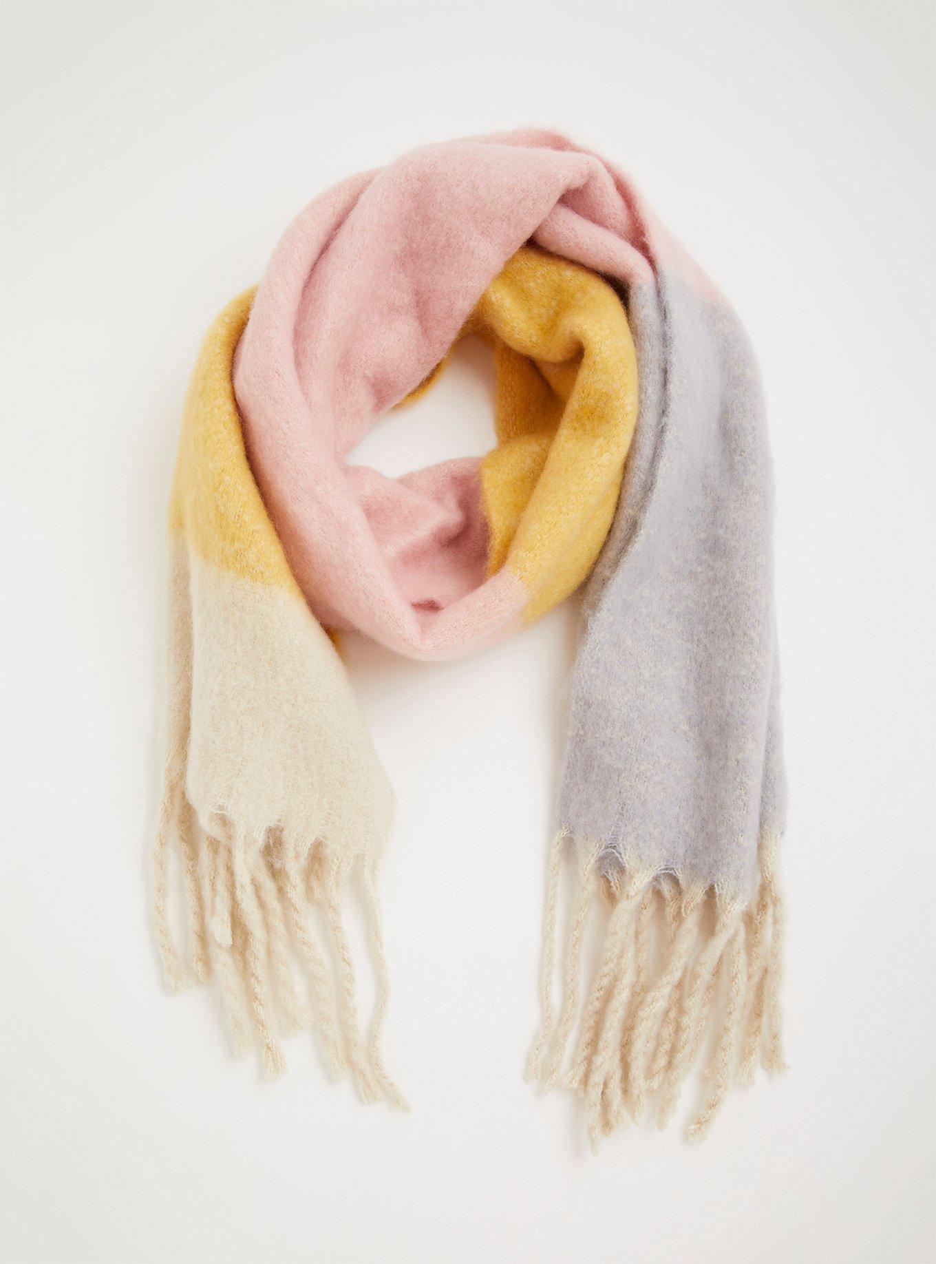 Plus Size - Color Block Fringe Oversize Scarf - Torrid