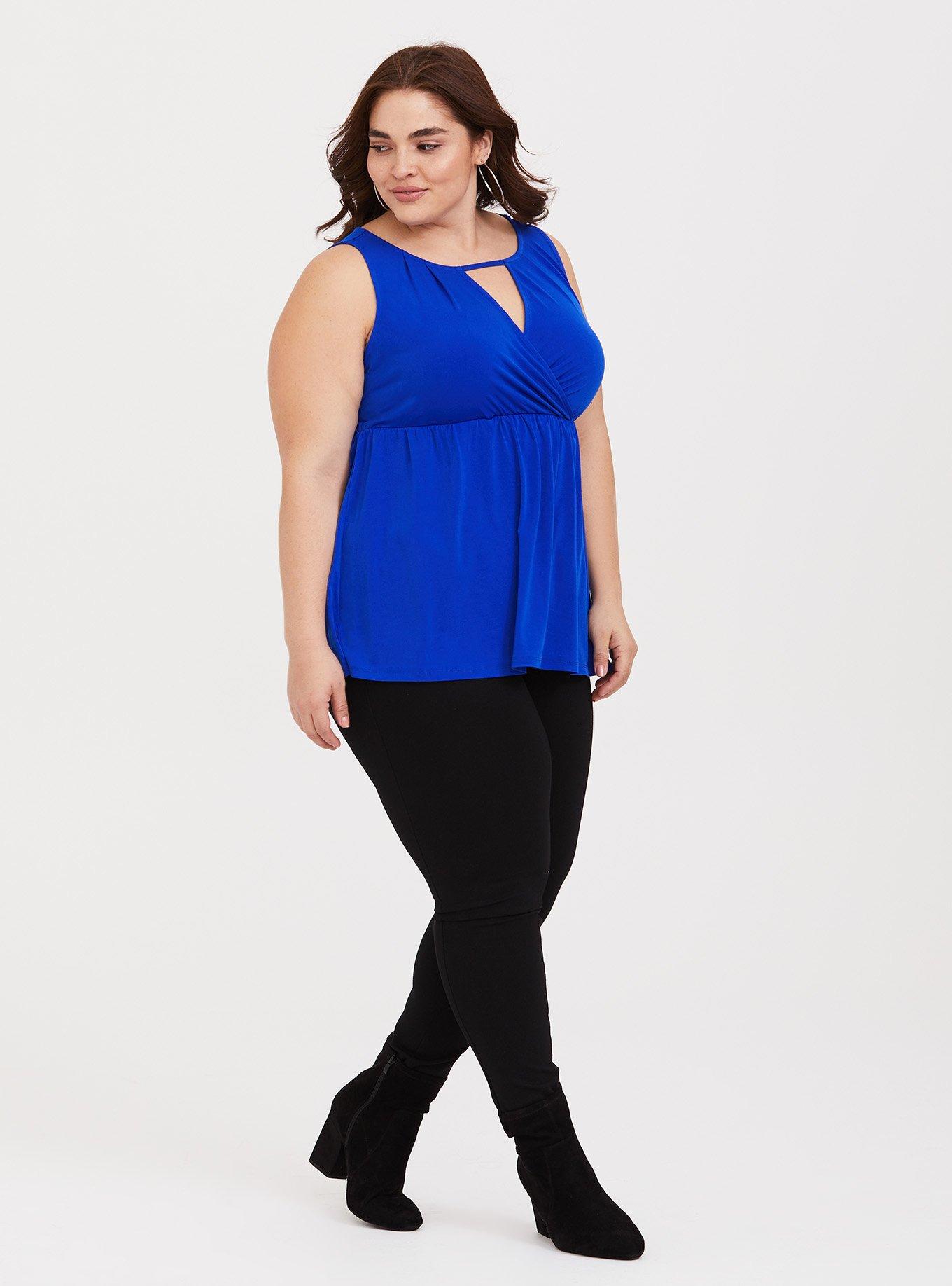 Studio Knit Surplice Peplum Top, ELECTRIC BLUE, alternate