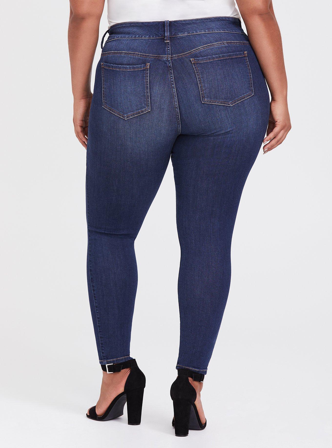 Premium Stretch Jegging - Distressed Medium Wash, BLUE, alternate