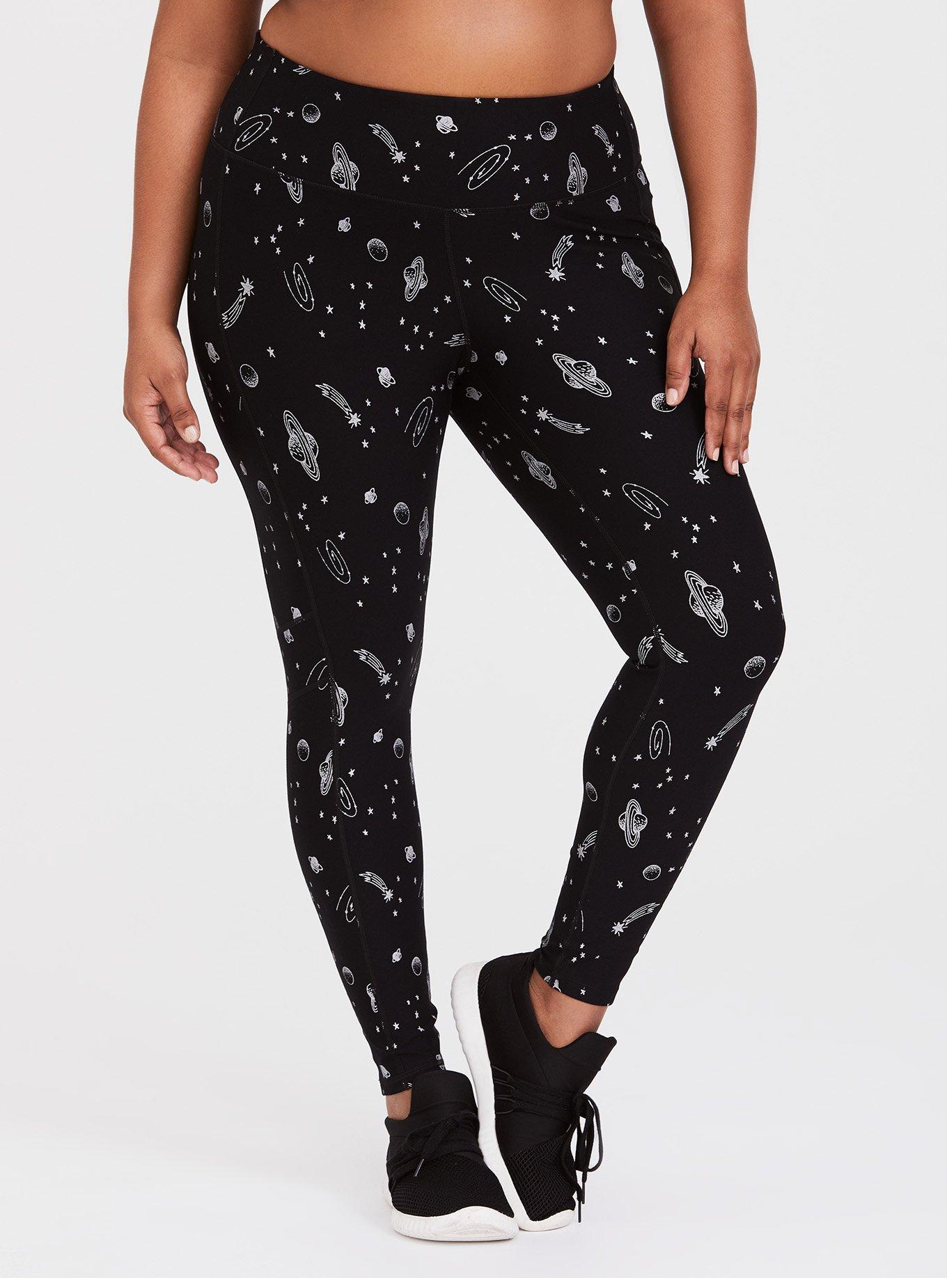 Plus Size Black Space Foil Wicking Active Legging, SPACE JAM, alternate