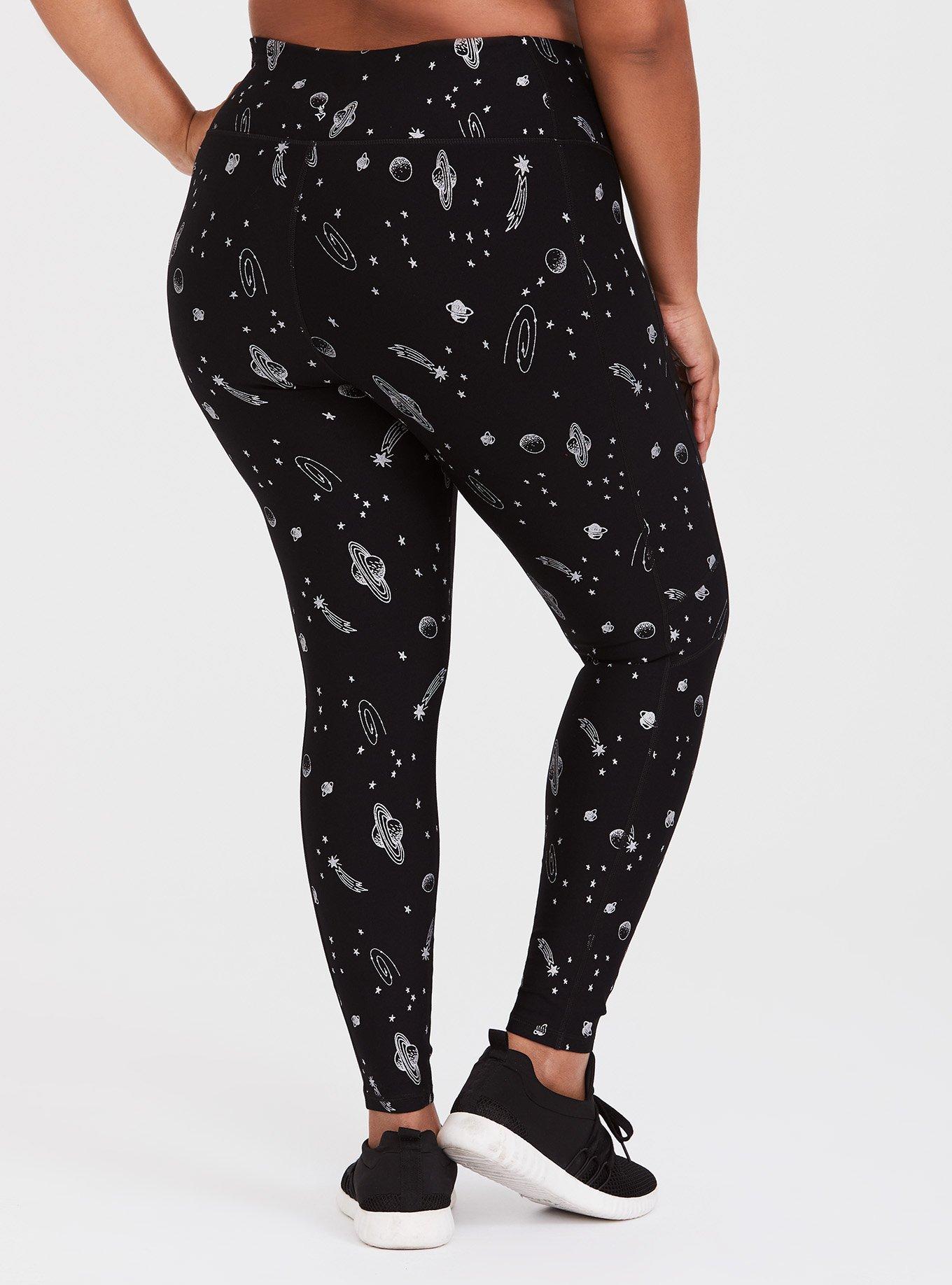 Plus Size Black Space Foil Wicking Active Legging, SPACE JAM, alternate
