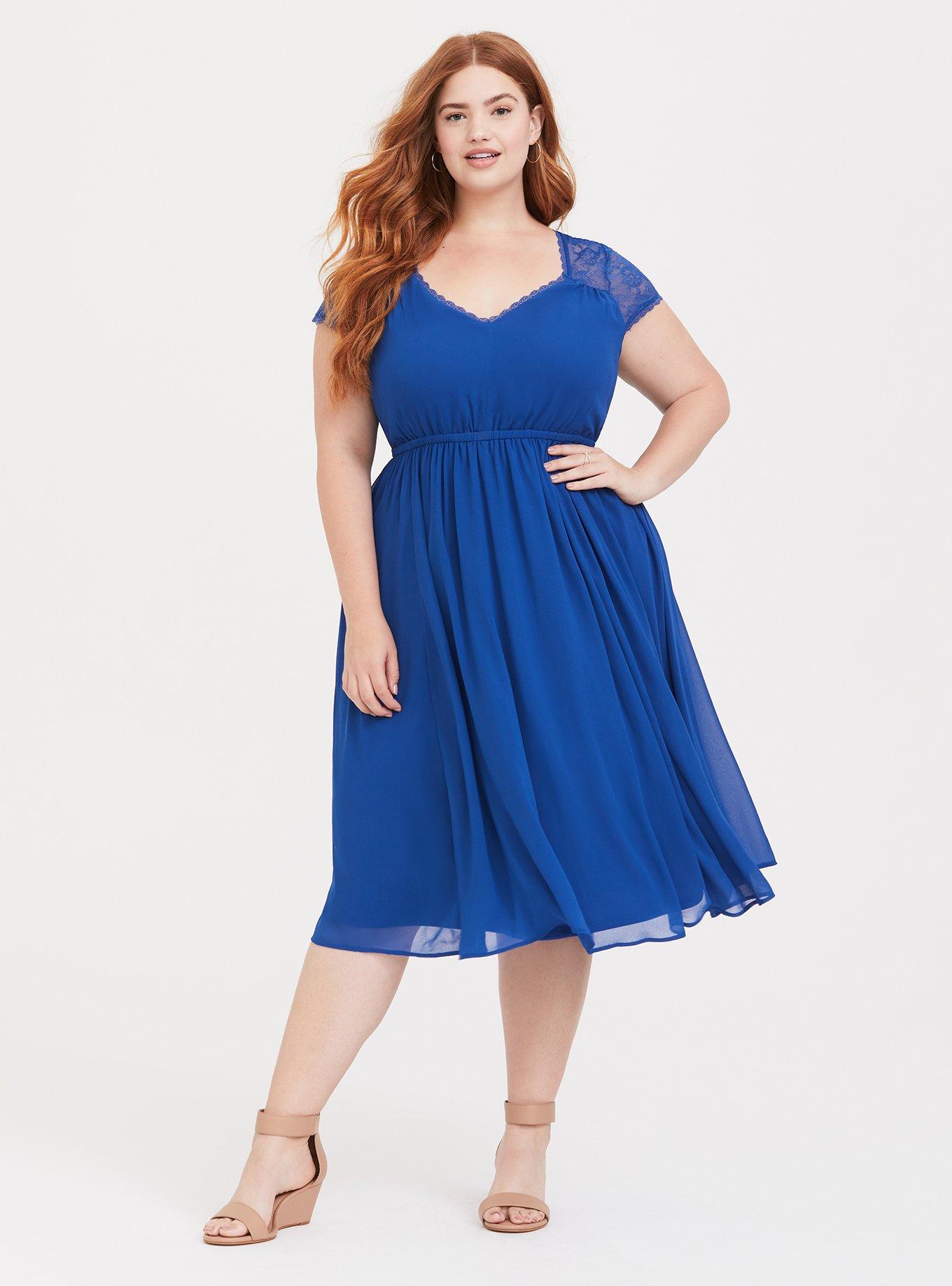 Torrid blue 2025 chiffon dress