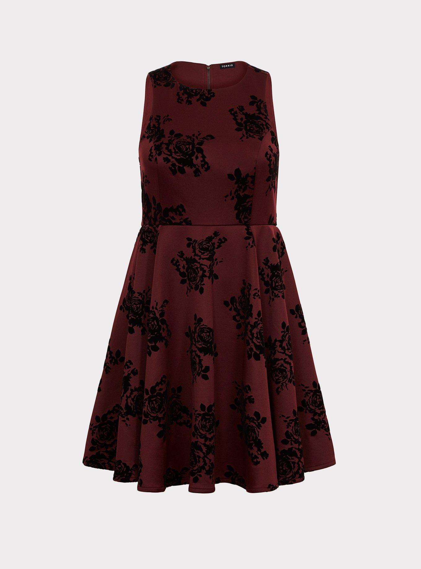 Dark red hotsell skater dress