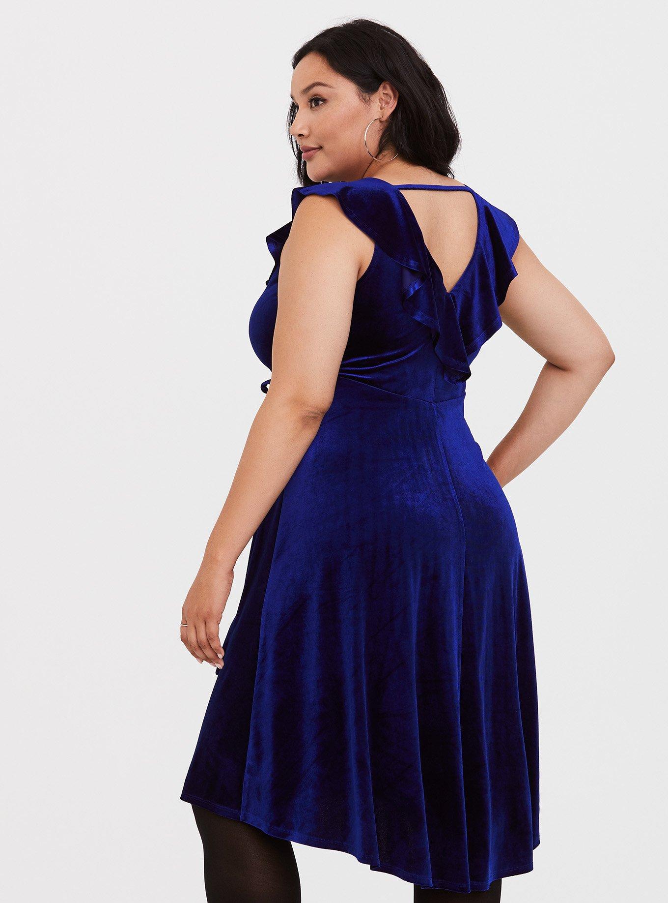 Midi Velvet Wrap Dress, BLUE DEPTHS, alternate