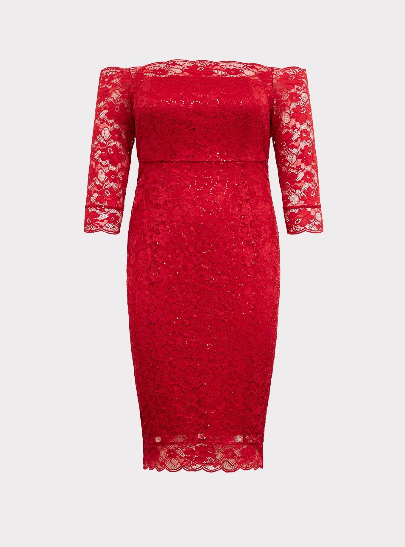 Mini Lace Bodycon Dress, JESTER RED, hi-res