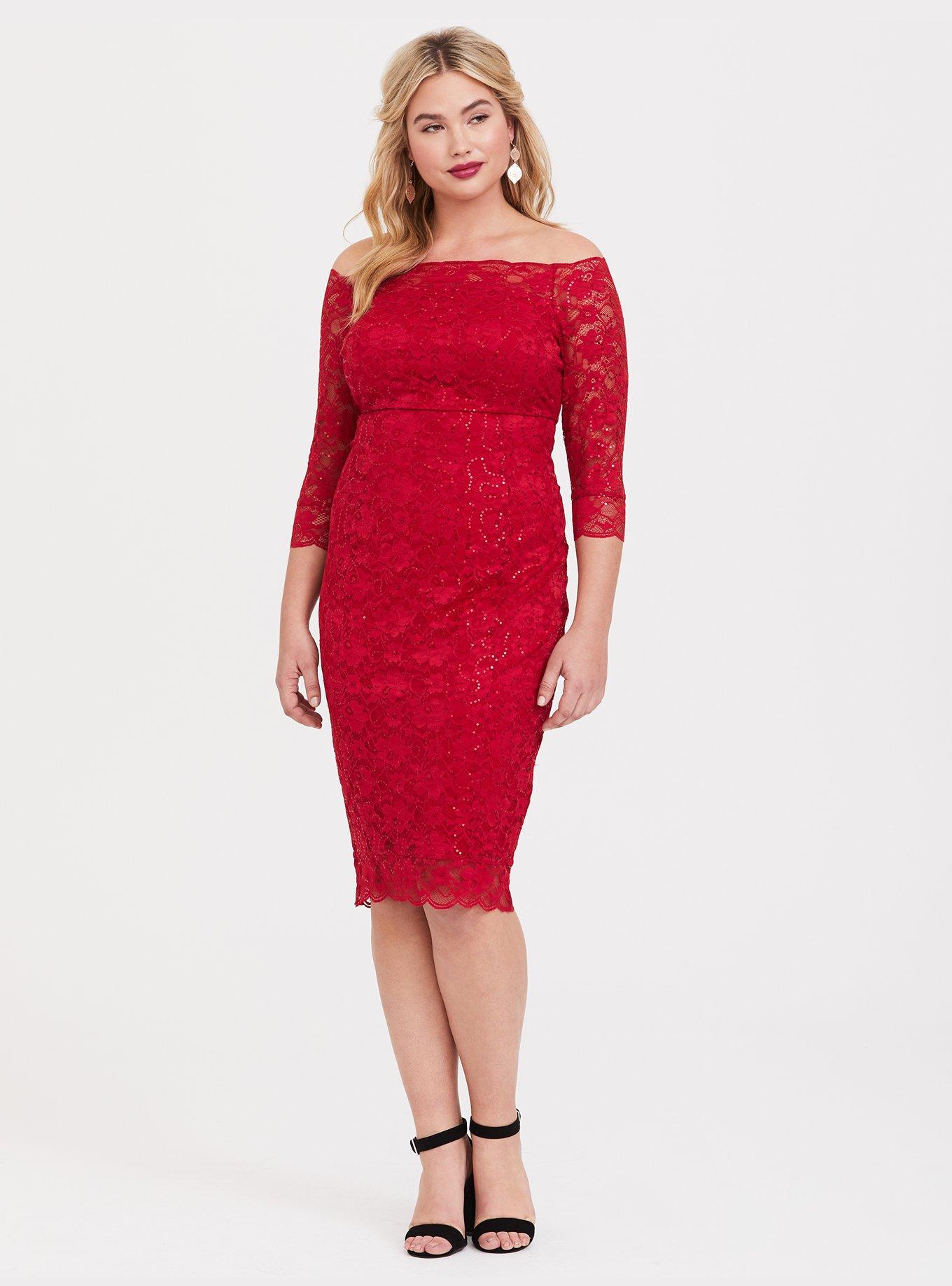 Mini Lace Bodycon Dress, JESTER RED, hi-res
