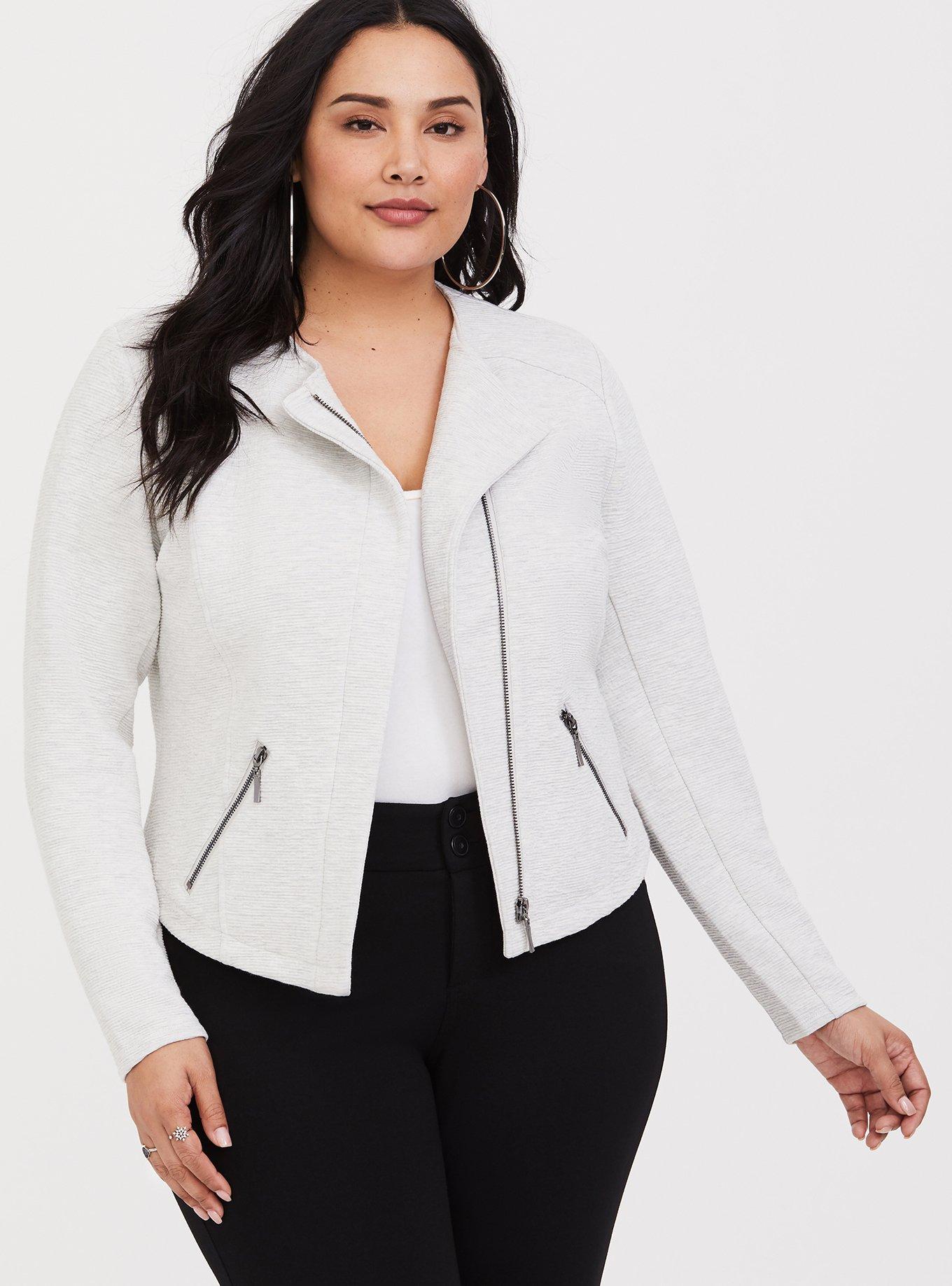 White knit moto jacket hotsell