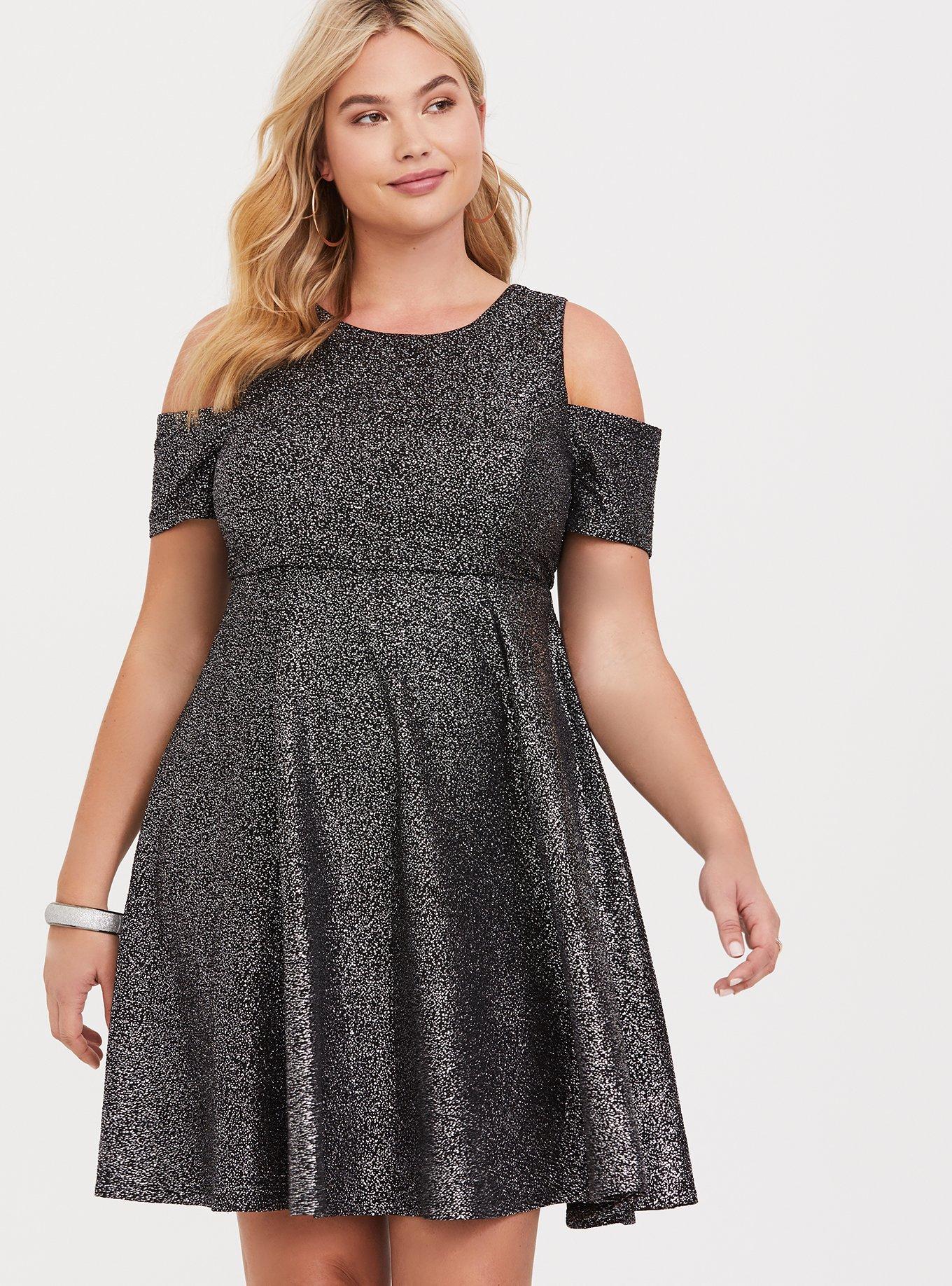 Cold shoulder skater dresses sale