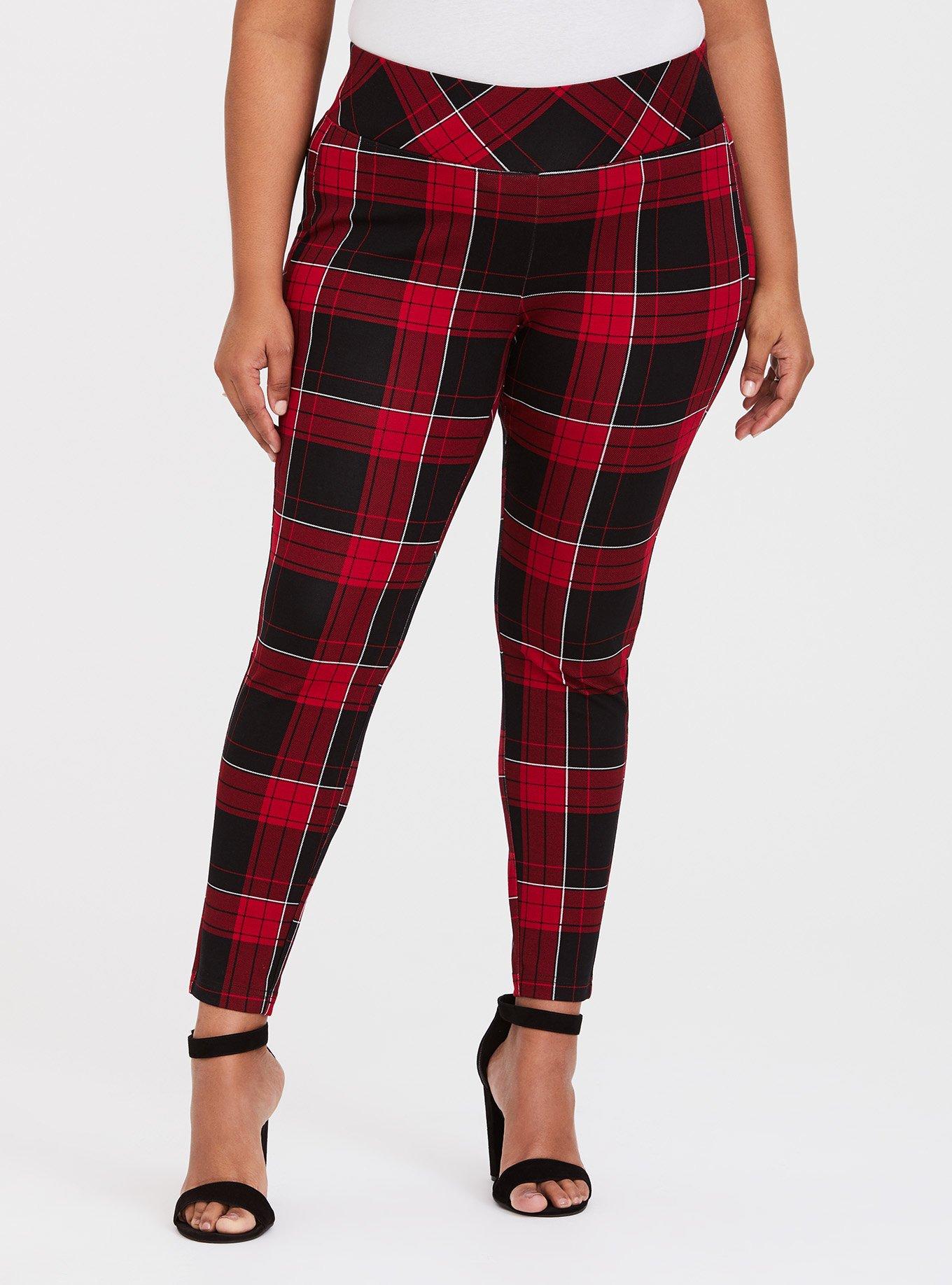 torrid, Pants & Jumpsuits, Torrid Leggings Slashed Plaid Overlay X